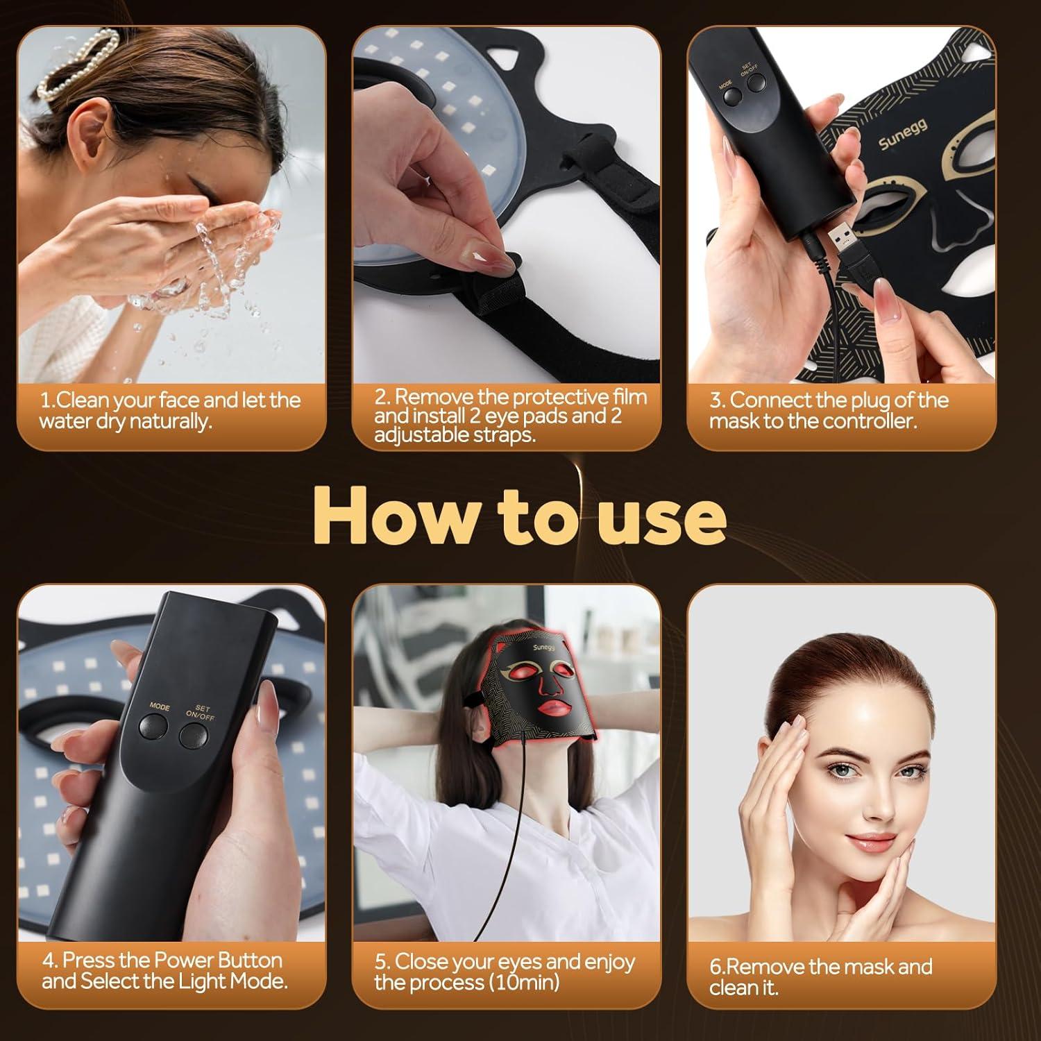 Máscara de Terapia de Luz LED Sunegg FM-01 para Cuidado Facial