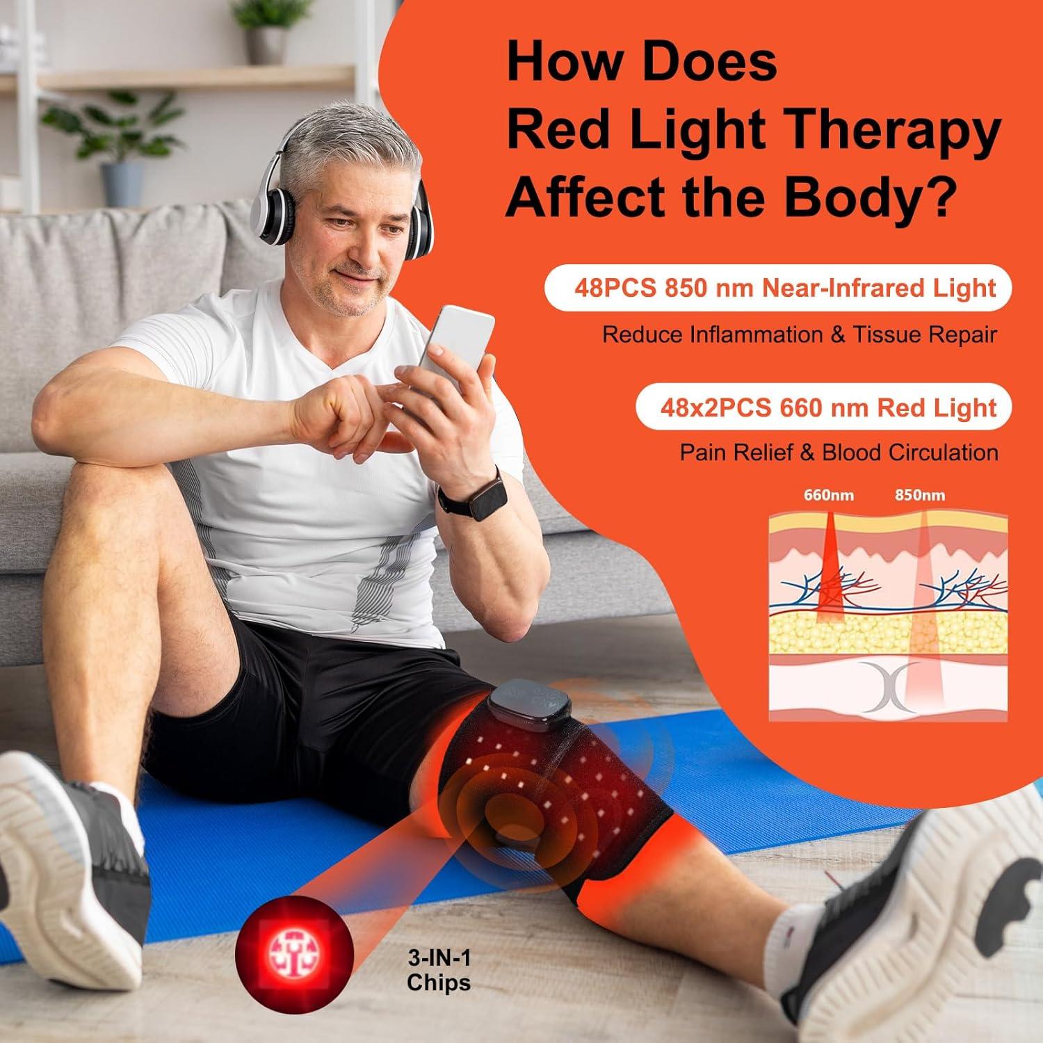 Masajeador de Rodilla Inalámbrico con Luz Roja 660nm/850nm