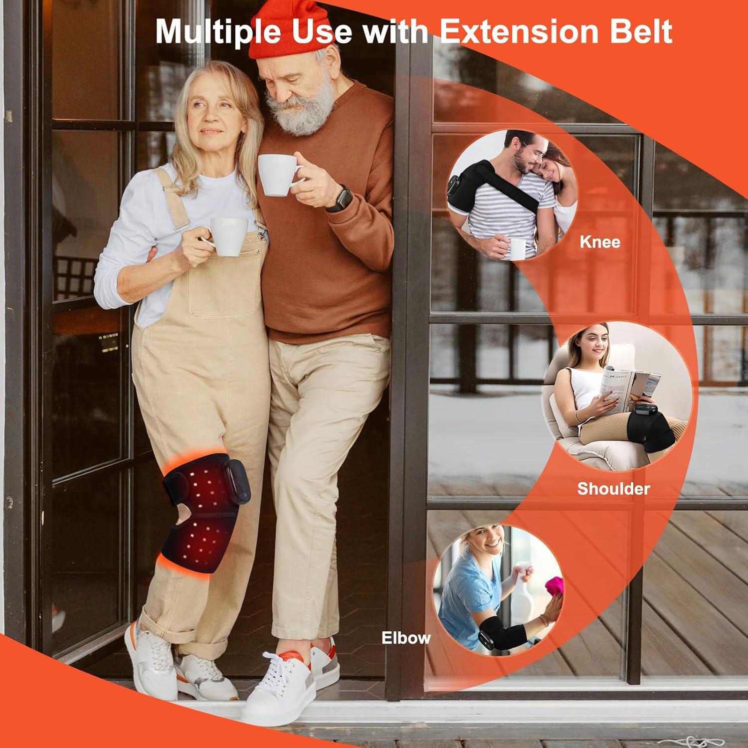 Masajeador de Rodilla Inalámbrico con Luz Roja 660nm/850nm