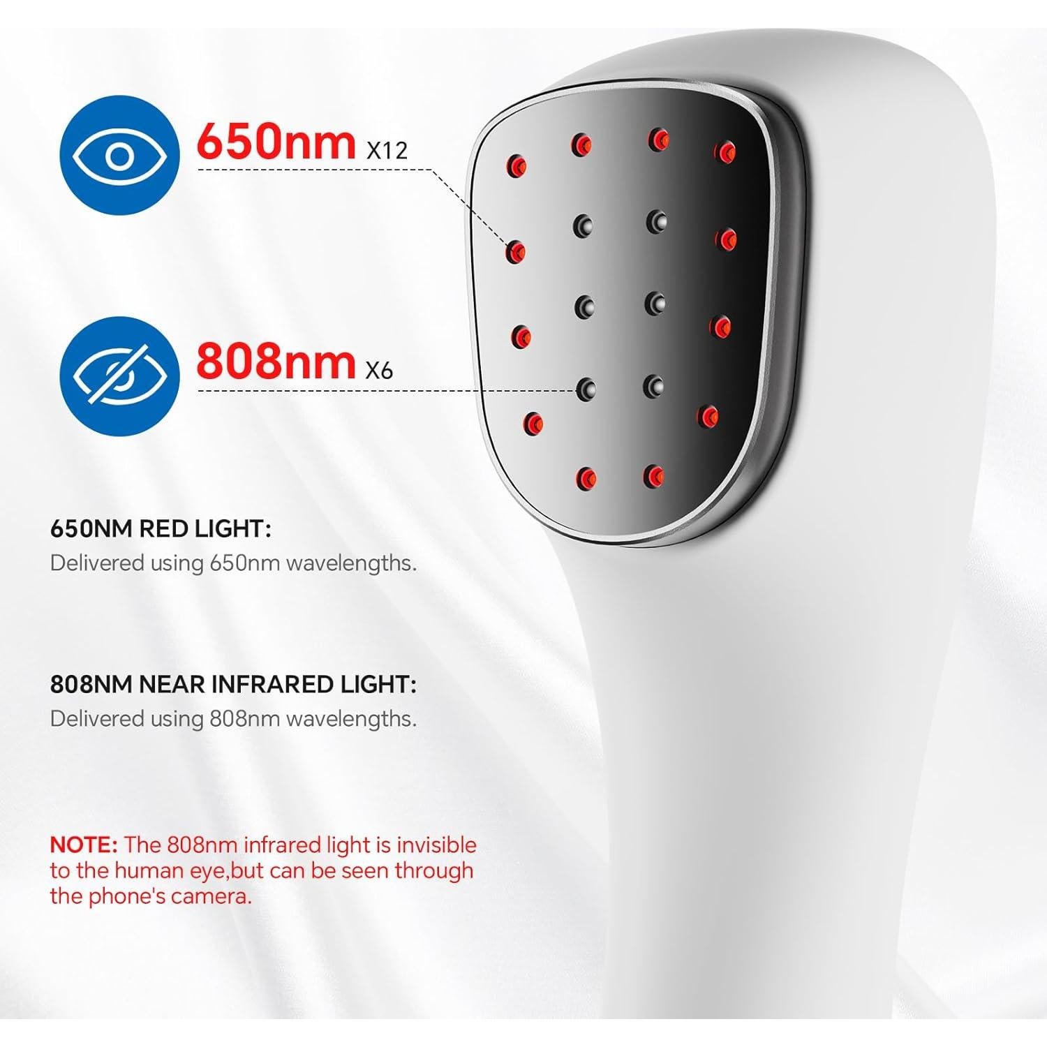 Terapia de Luz Roja Anyork 6x808nm + 12x650nm Alivio Dolor