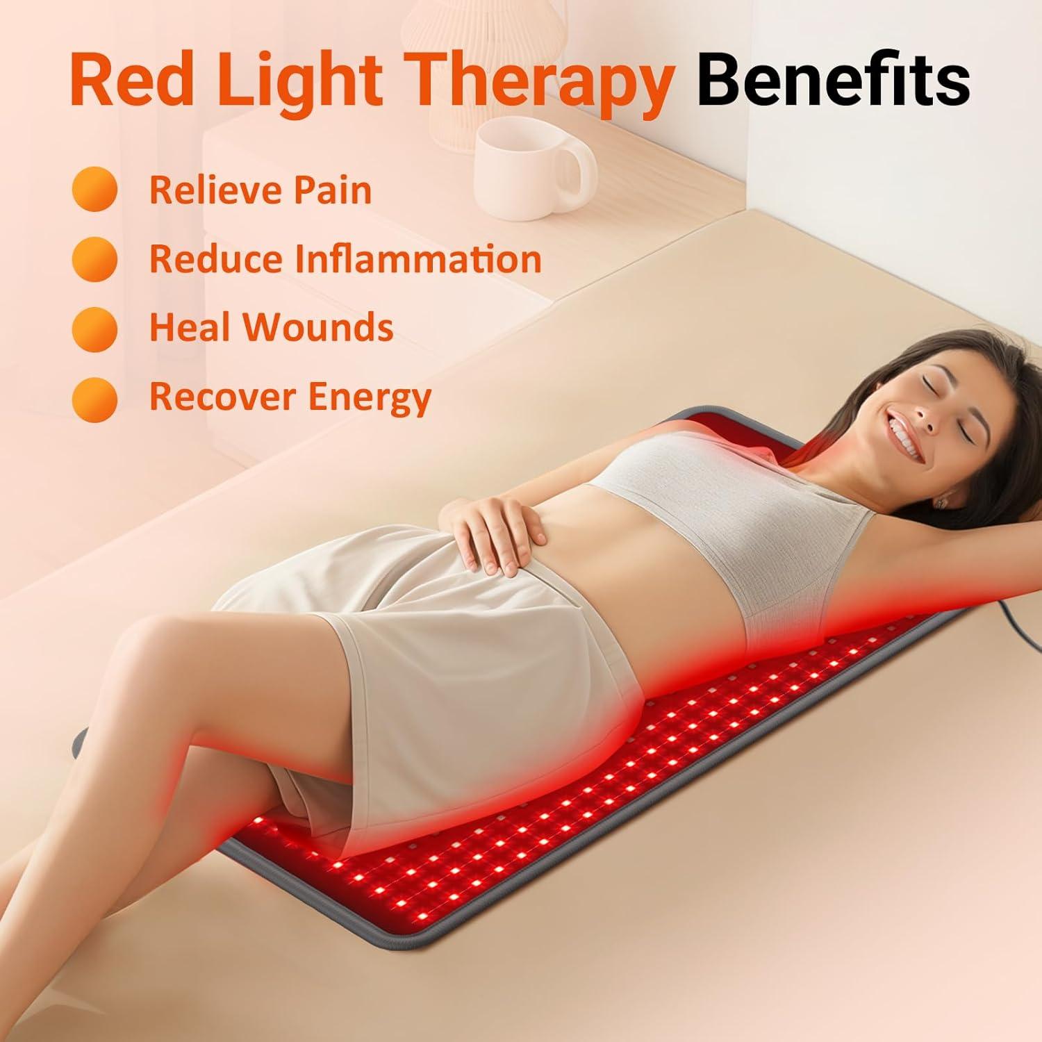 Almohadilla de Terapia de Luz Roja Comfytemp 84x43 cm 480 LEDs 65W