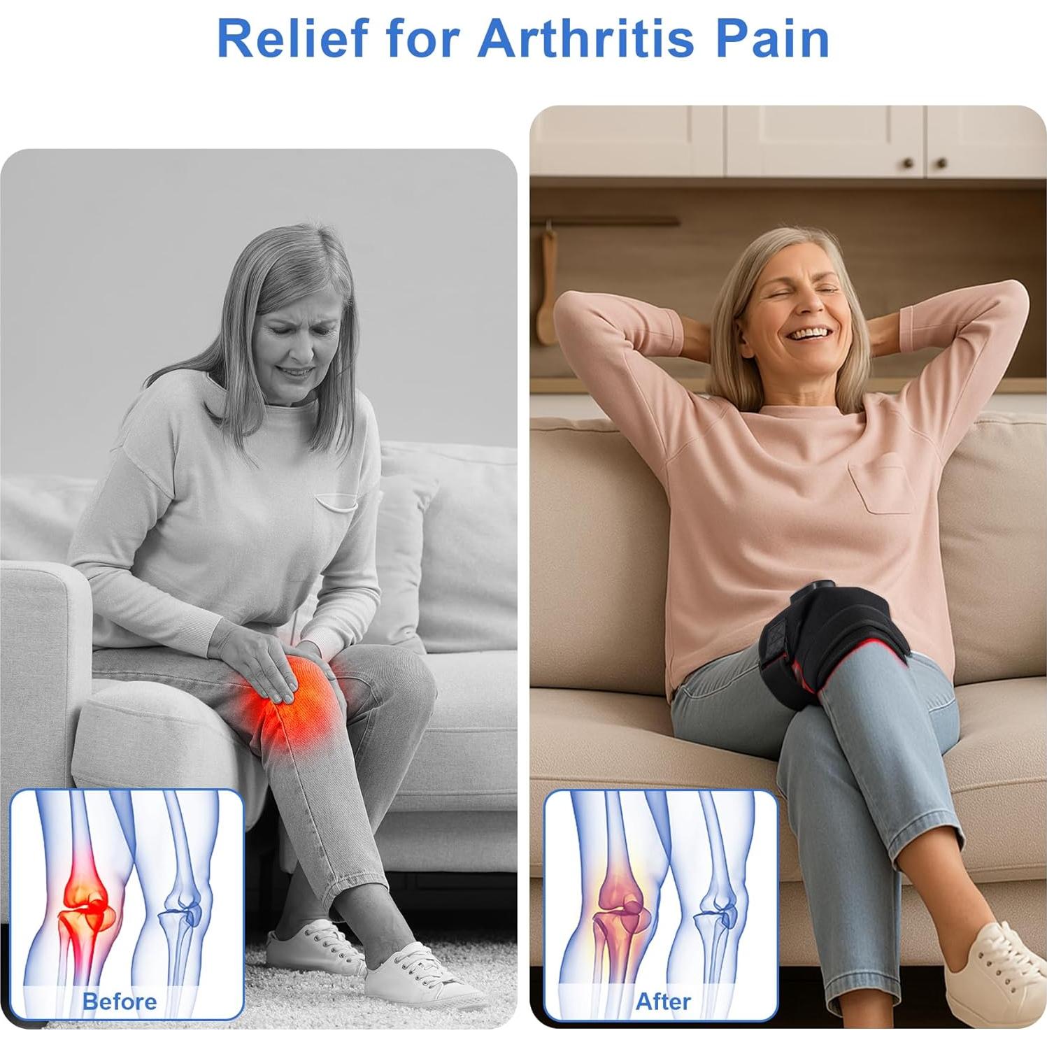 Almohadilla Terapia Luz Roja Inalámbrica PEEWF para Rodilla