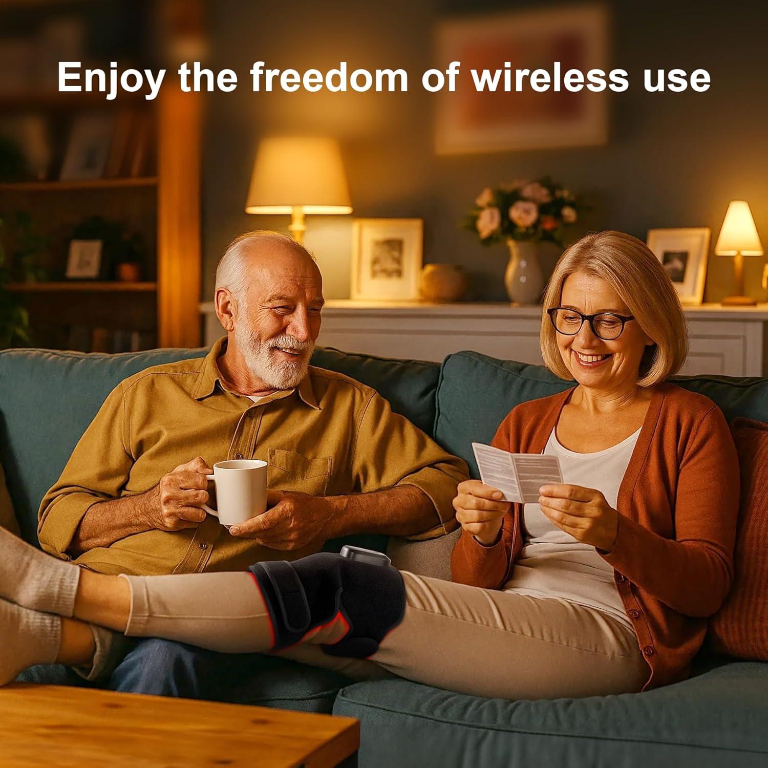 Almohadilla Terapia Luz Roja Inalámbrica PEEWF para Rodilla