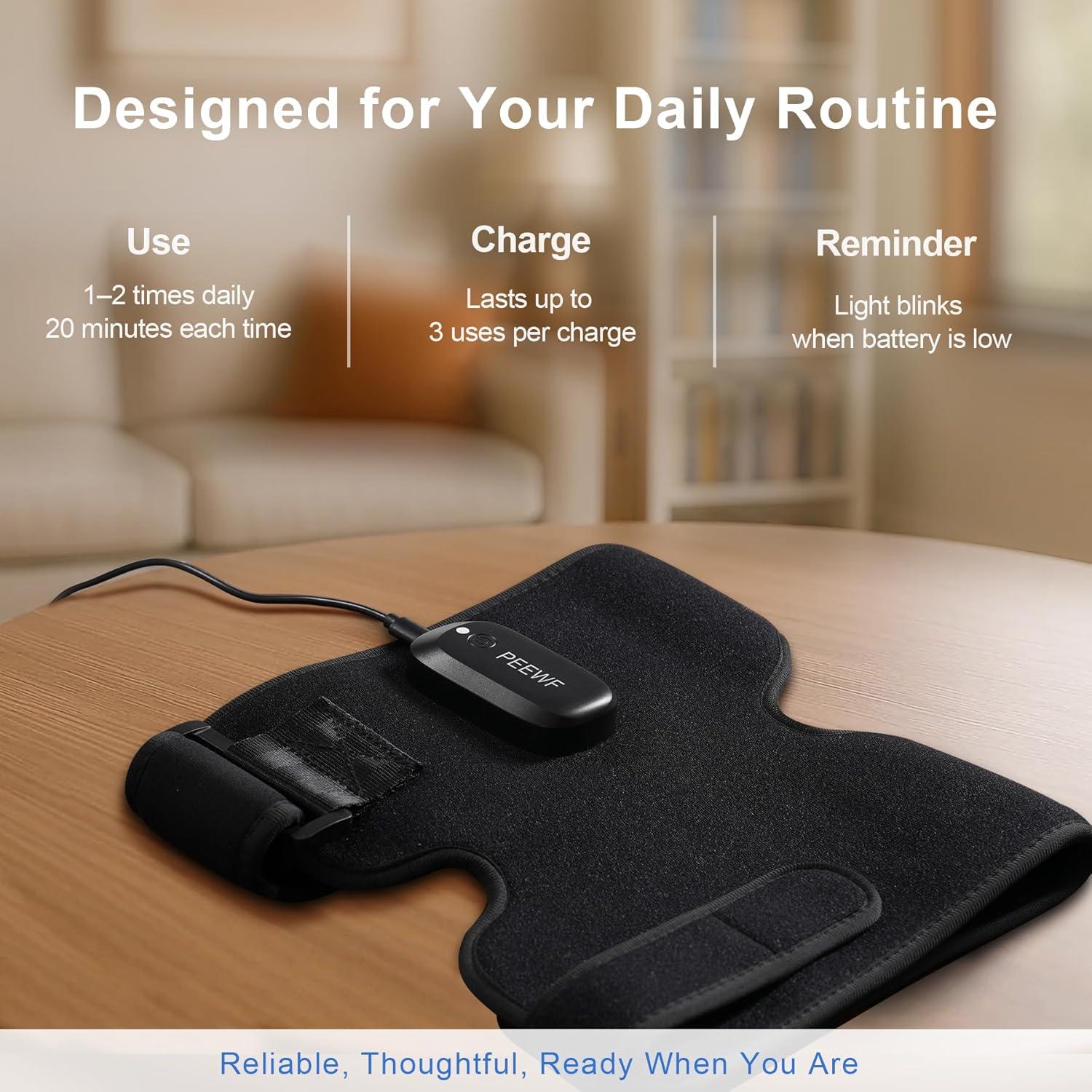 Almohadilla Terapia Luz Roja Inalámbrica PEEWF para Rodilla