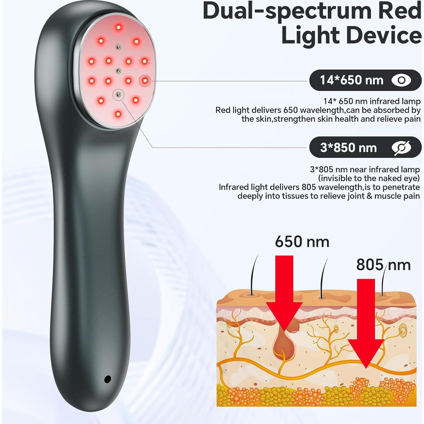 Terapia de Luz Roja Okyna L6 Alivio Dolor Articulaciones 650nm 808nm