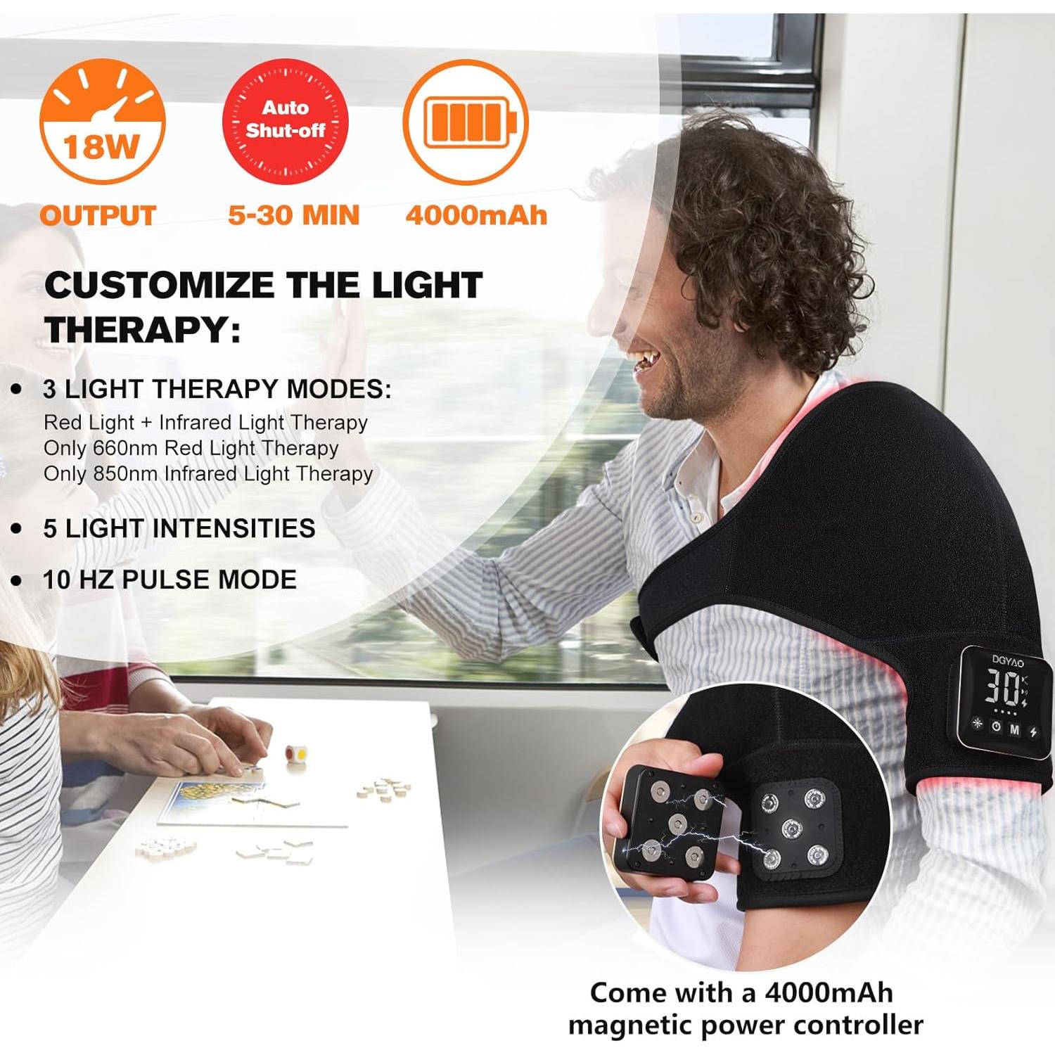 Terapia de Luz Roja Inalámbrica TUOB para Hombro 4000mAh