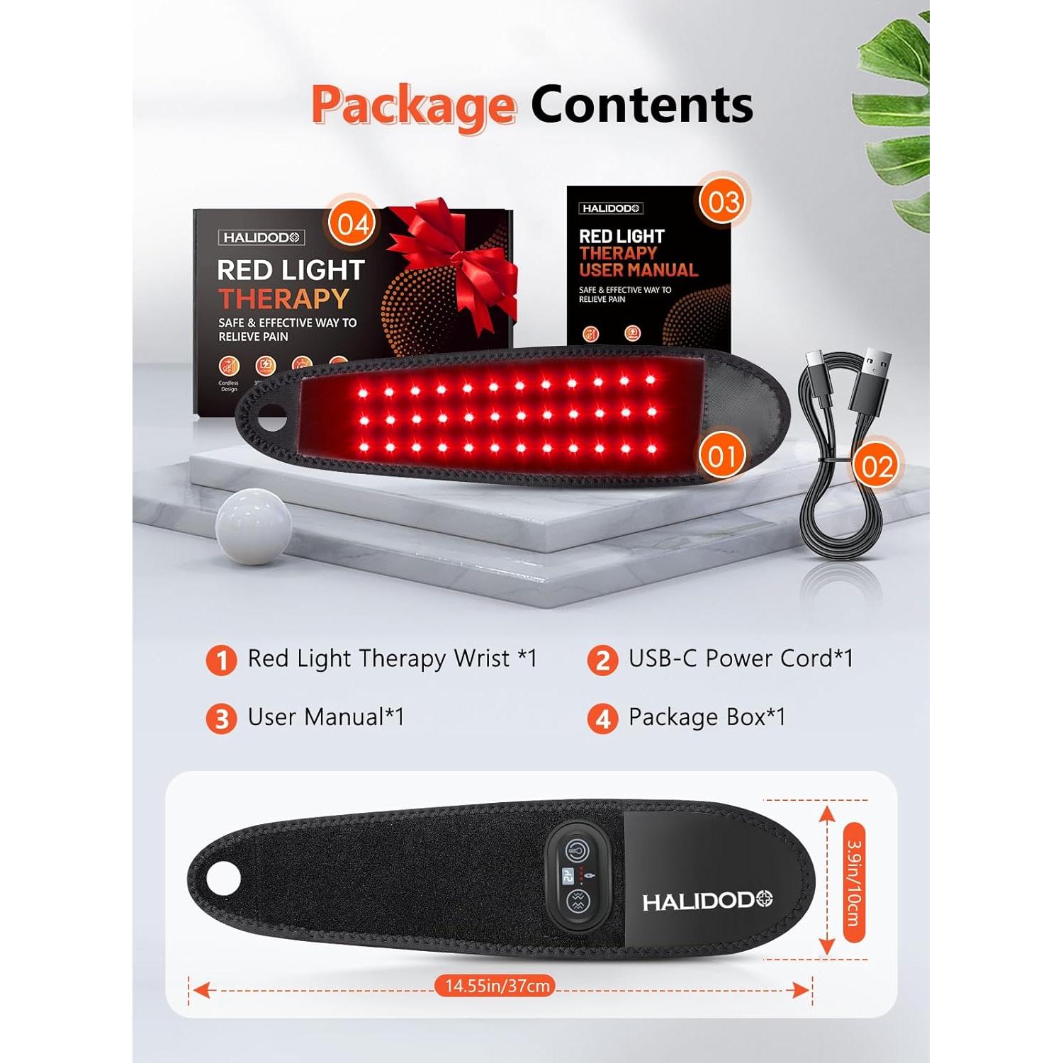 Envoltura Terapia Luz Roja HALIDODO para Muñeca 660nm