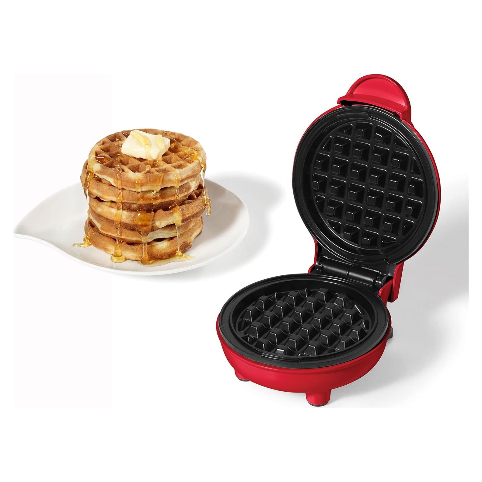 Mini Waffle Maker Starfrit 10,16 cm Antiadherente 350W Rojo
