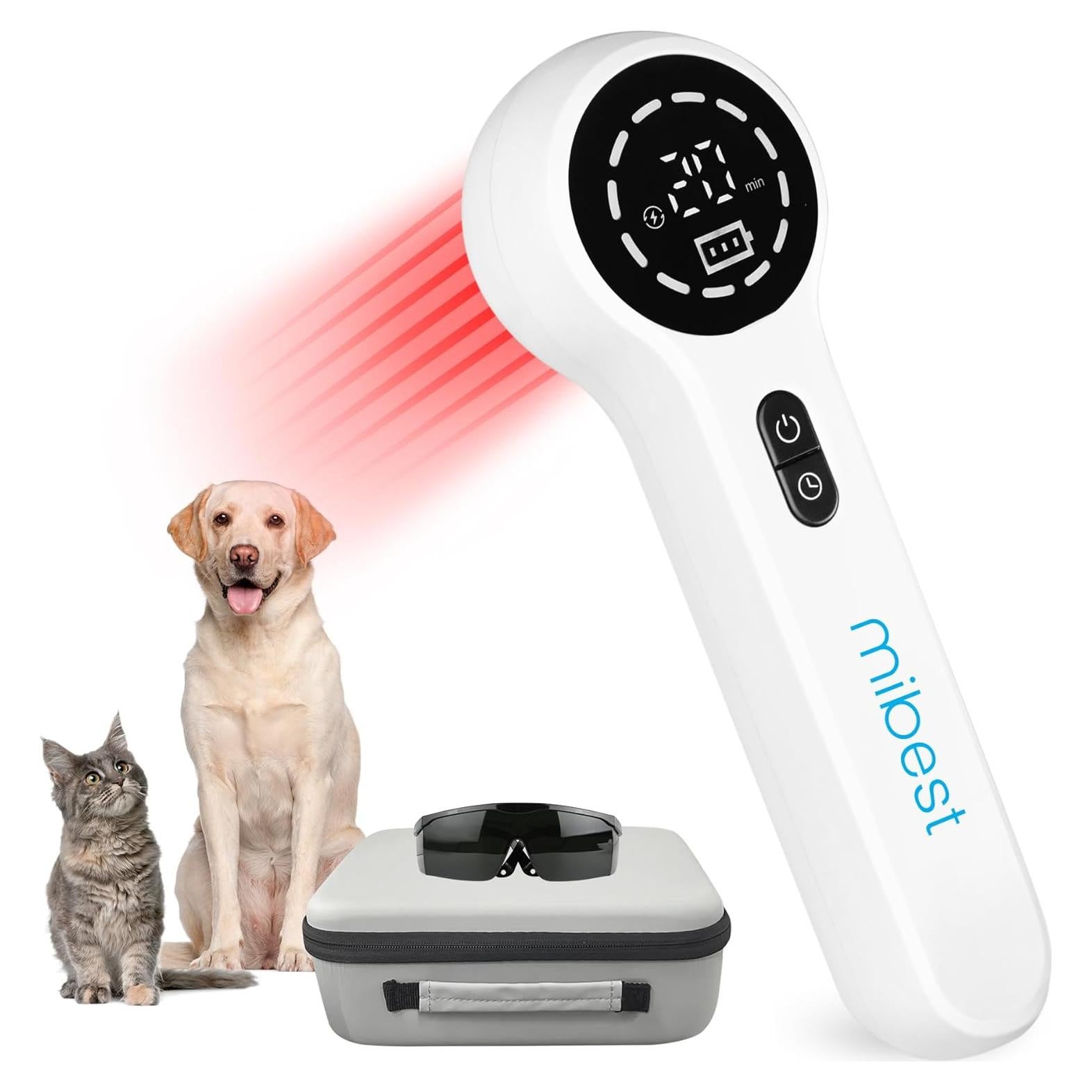 Dispositivo de Terapia con Láser Frío Mibest para Mascotas - Alivio Dolor Articulaciones y Músculos