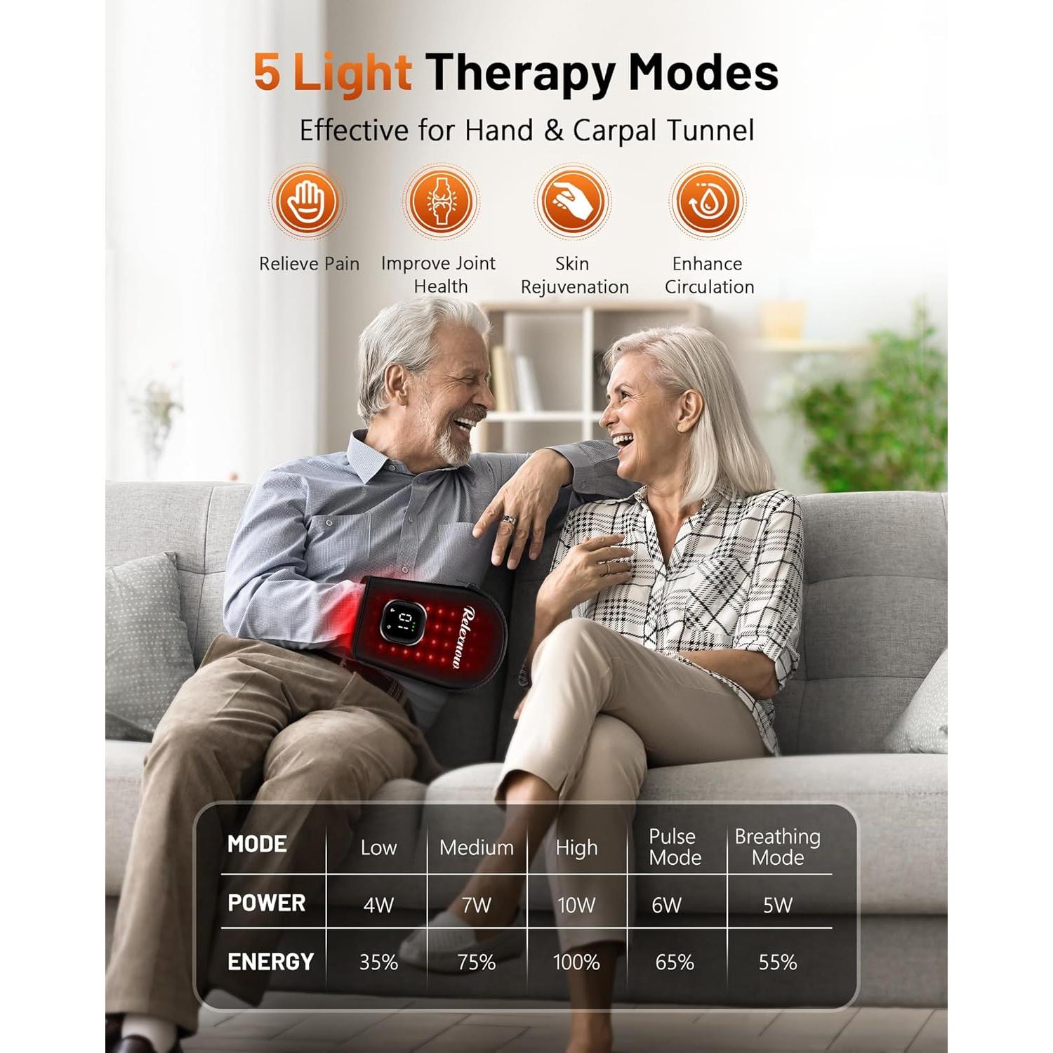 Guante Terapia Luz Roja Infrarroja RELEXNOW 660nm 850nm