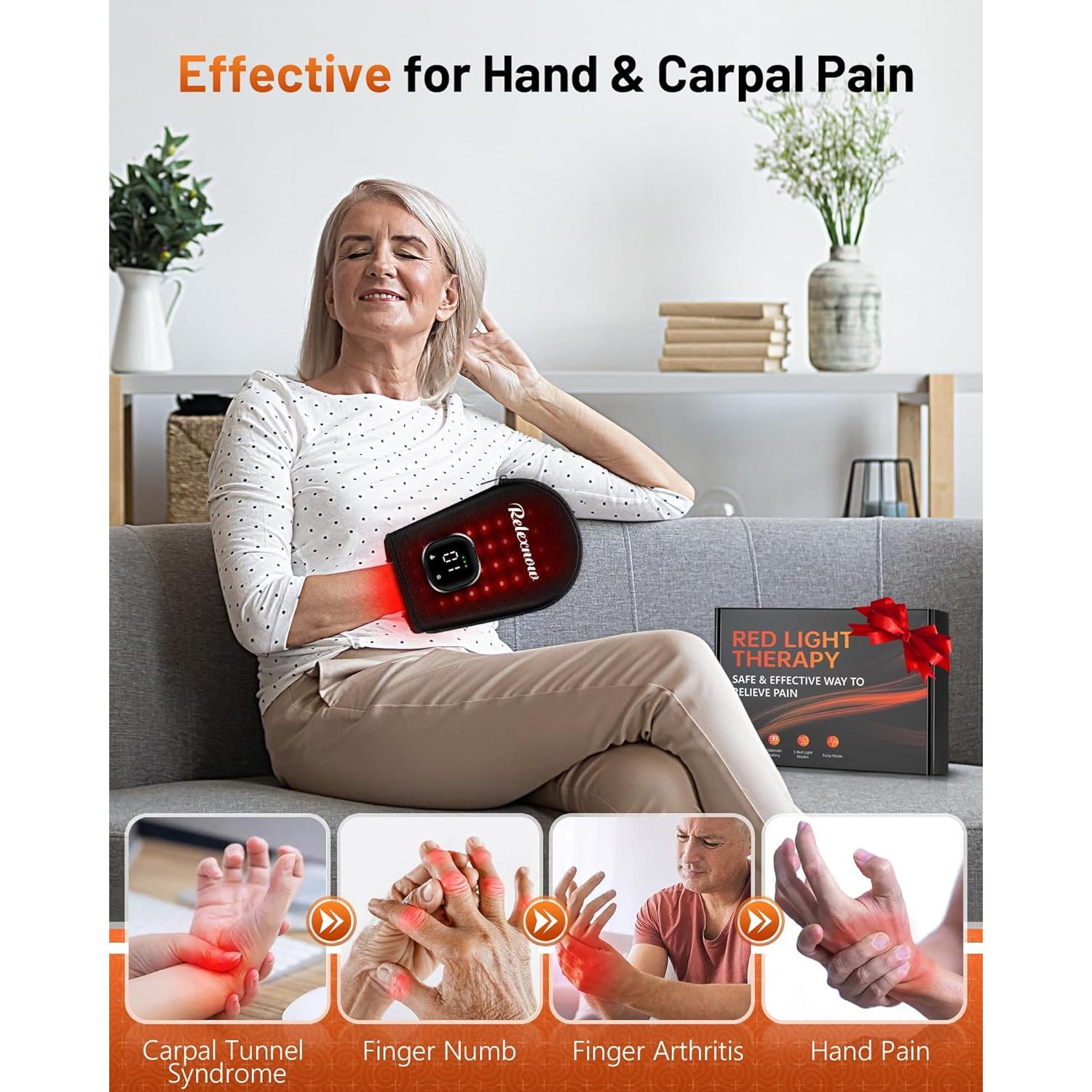 Guante Terapia Luz Roja Infrarroja RELEXNOW 660nm 850nm