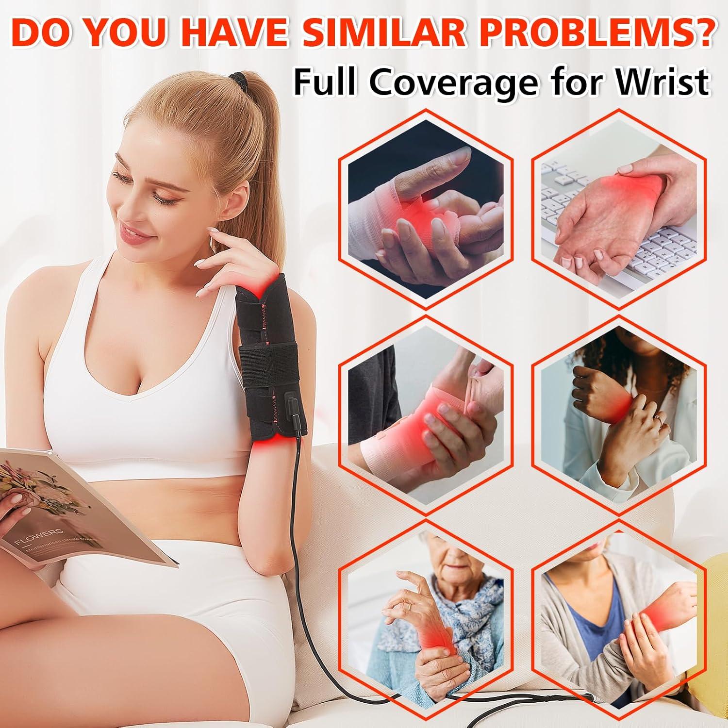 JOBYNA Envoltura de Muñeca Infrarroja 850nm y Luz Roja 660nm