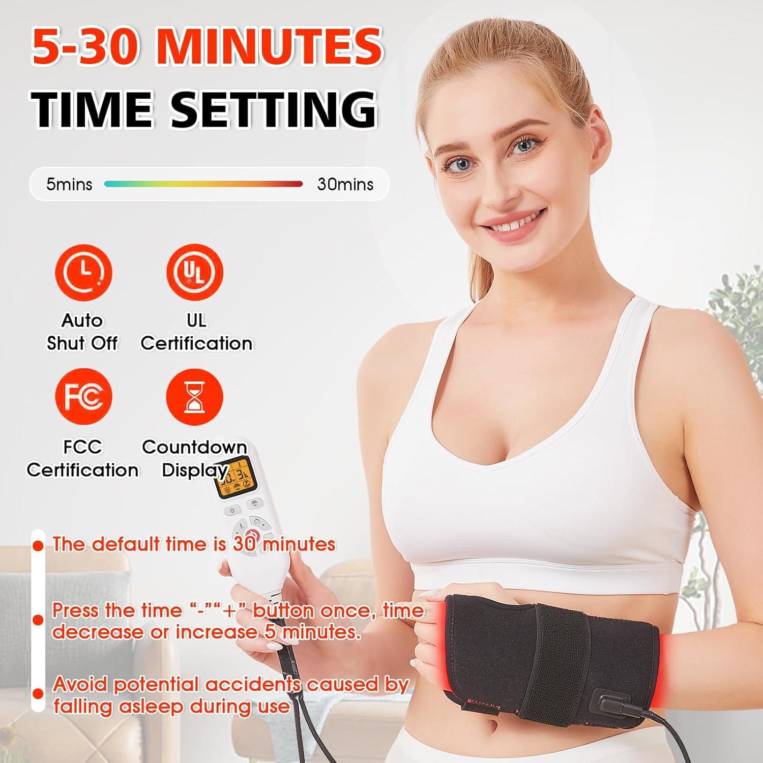 JOBYNA Envoltura de Muñeca Infrarroja 850nm y Luz Roja 660nm