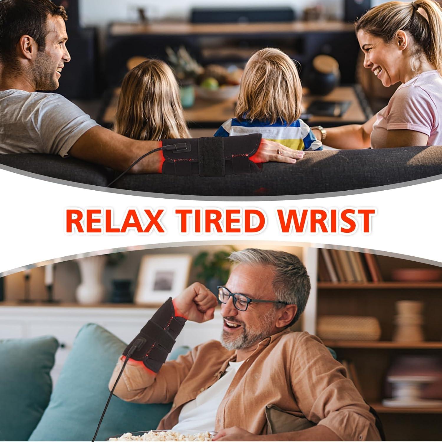 JOBYNA Envoltura de Muñeca Infrarroja 850nm y Luz Roja 660nm