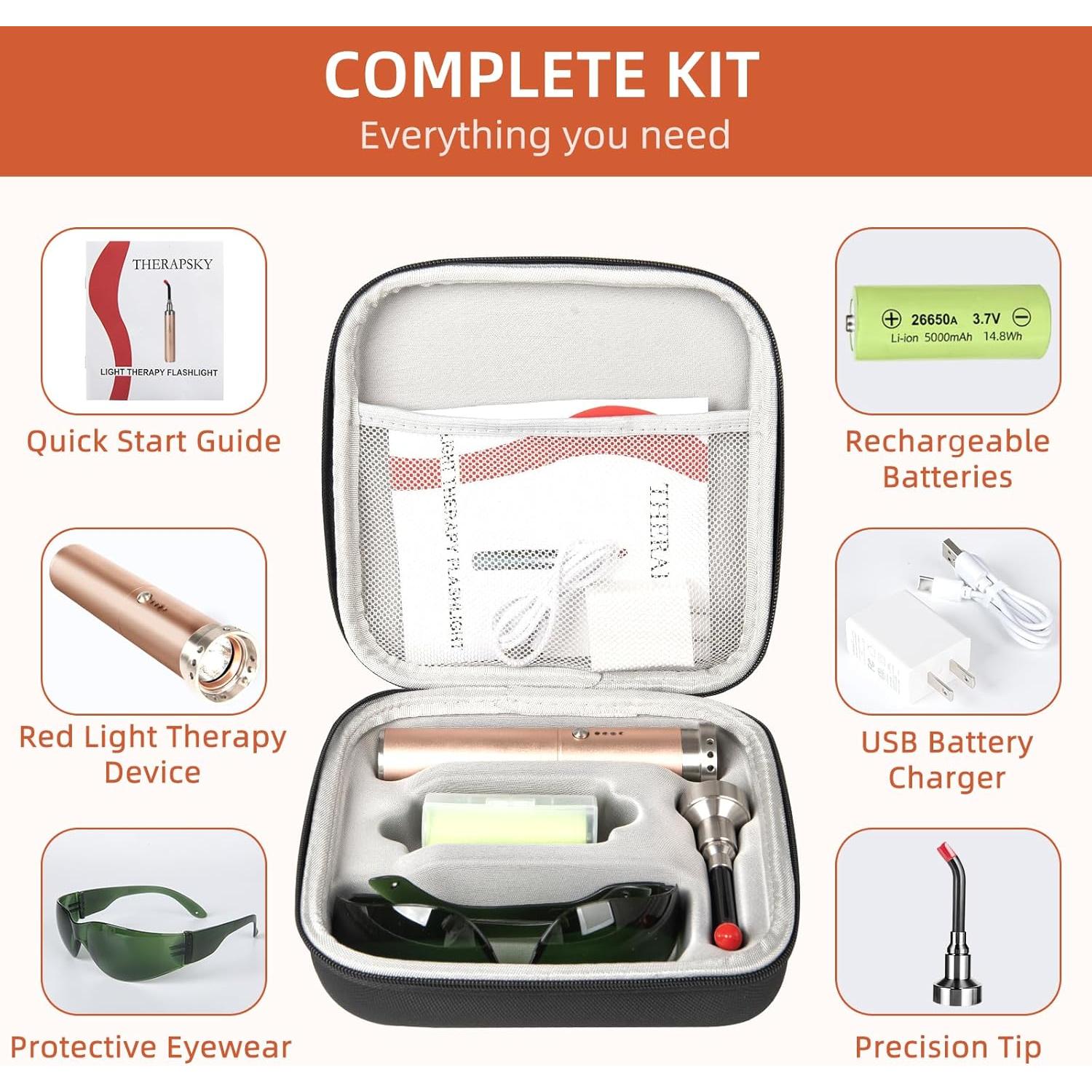 Varita Terapia Luz Roja TherapSky 8 LEDs Alivio Dolor