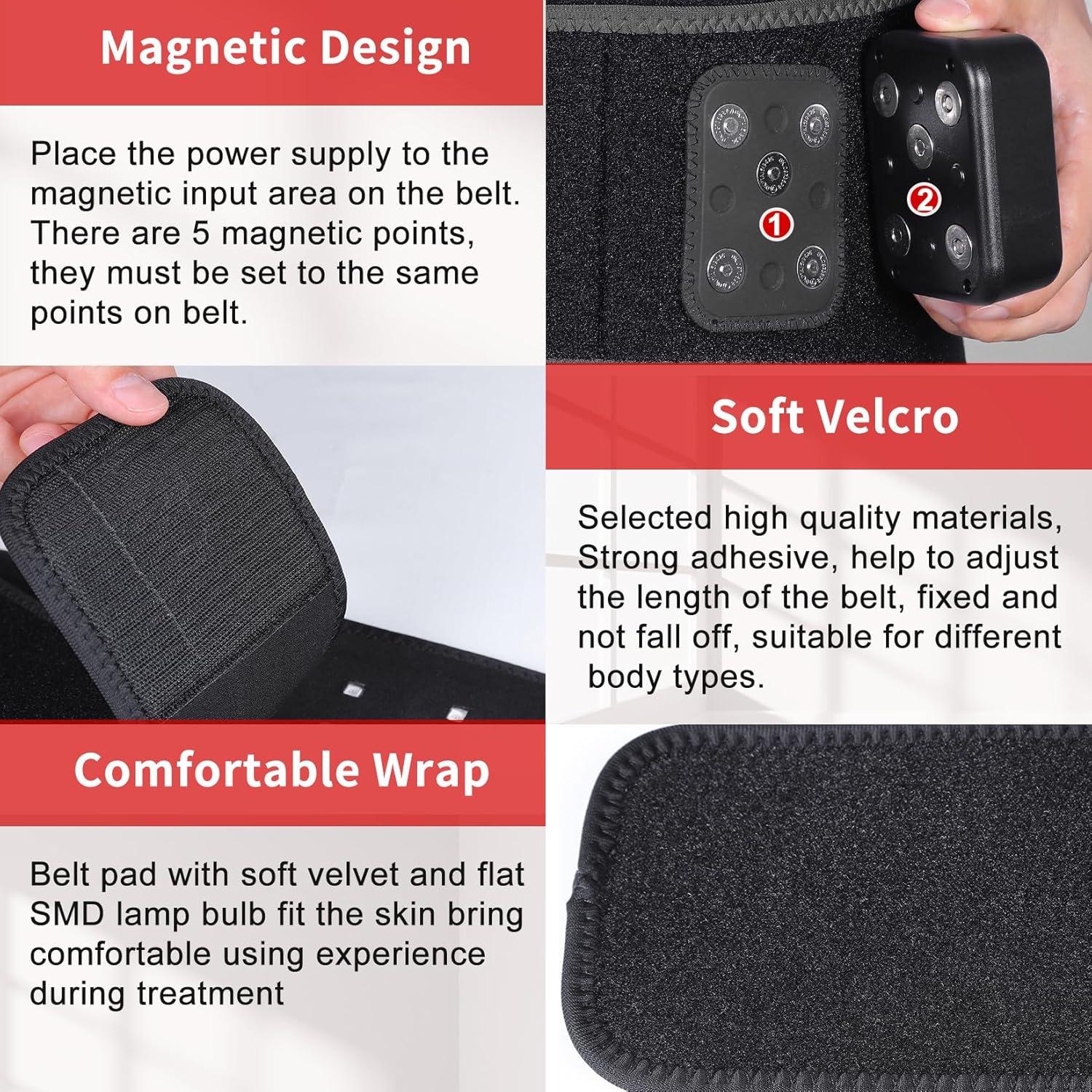 Cinturón de terapia de luz roja TUOYR inalámbrico 125x24cm