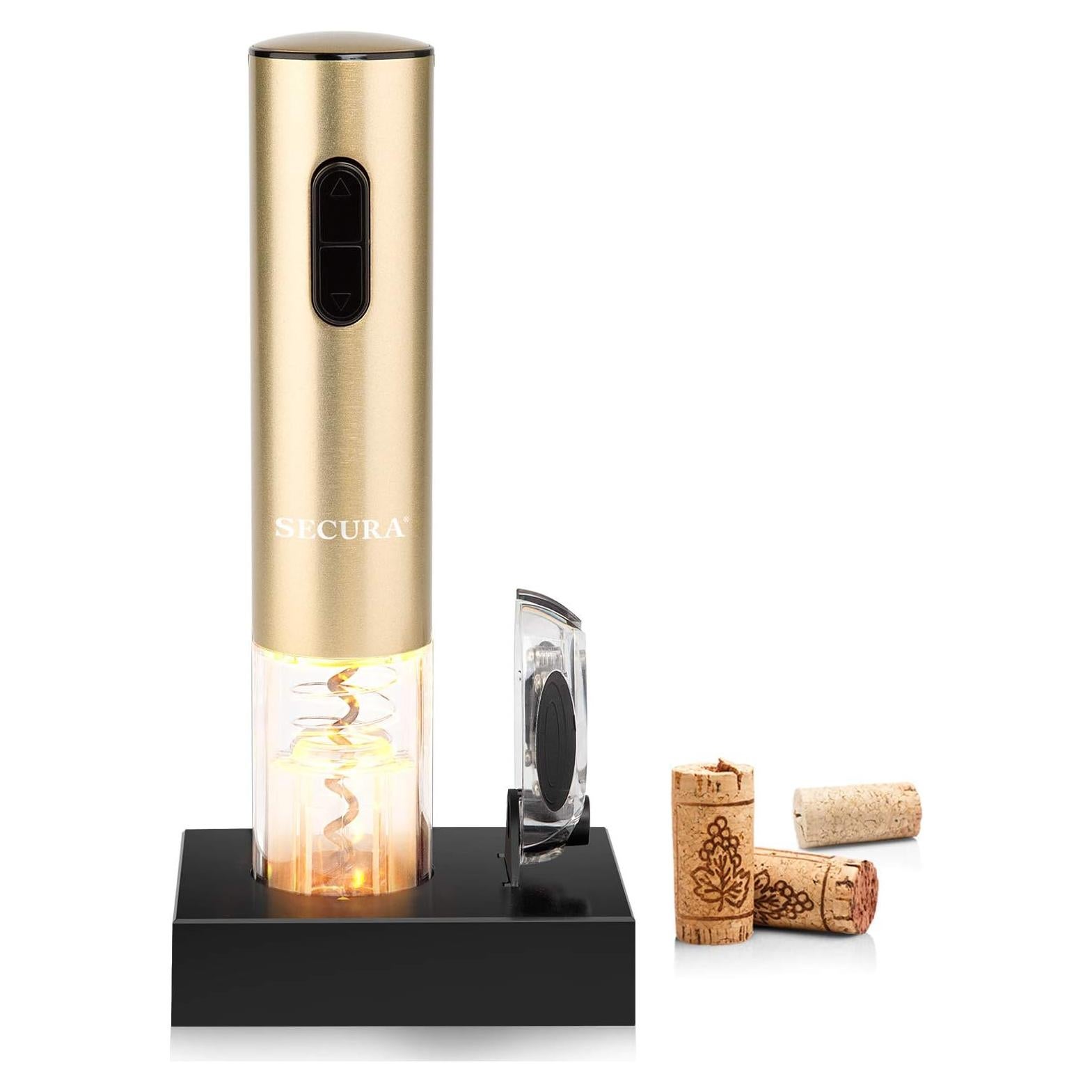 Abridor de Vino Eléctrico Secura KP1-36N2 Recargable Oro