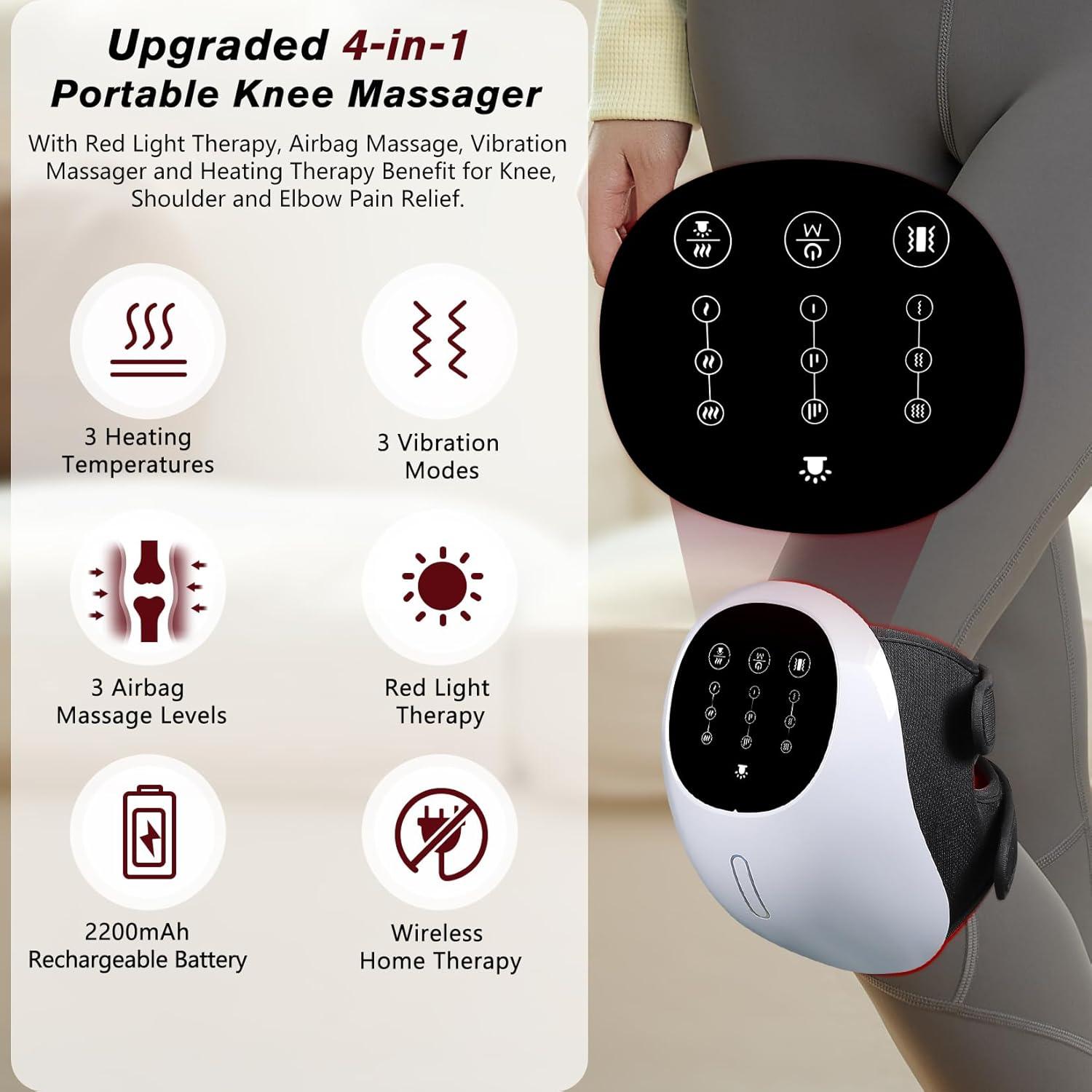 Masajeador de Rodilla Inalámbrico TUOB 4 en 1 con Calefacción