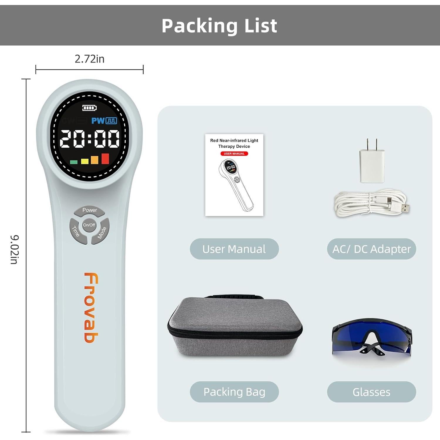 Máquina de Terapia de Luz Roja Frovab 4x980nm 4x810nm 16x660nm