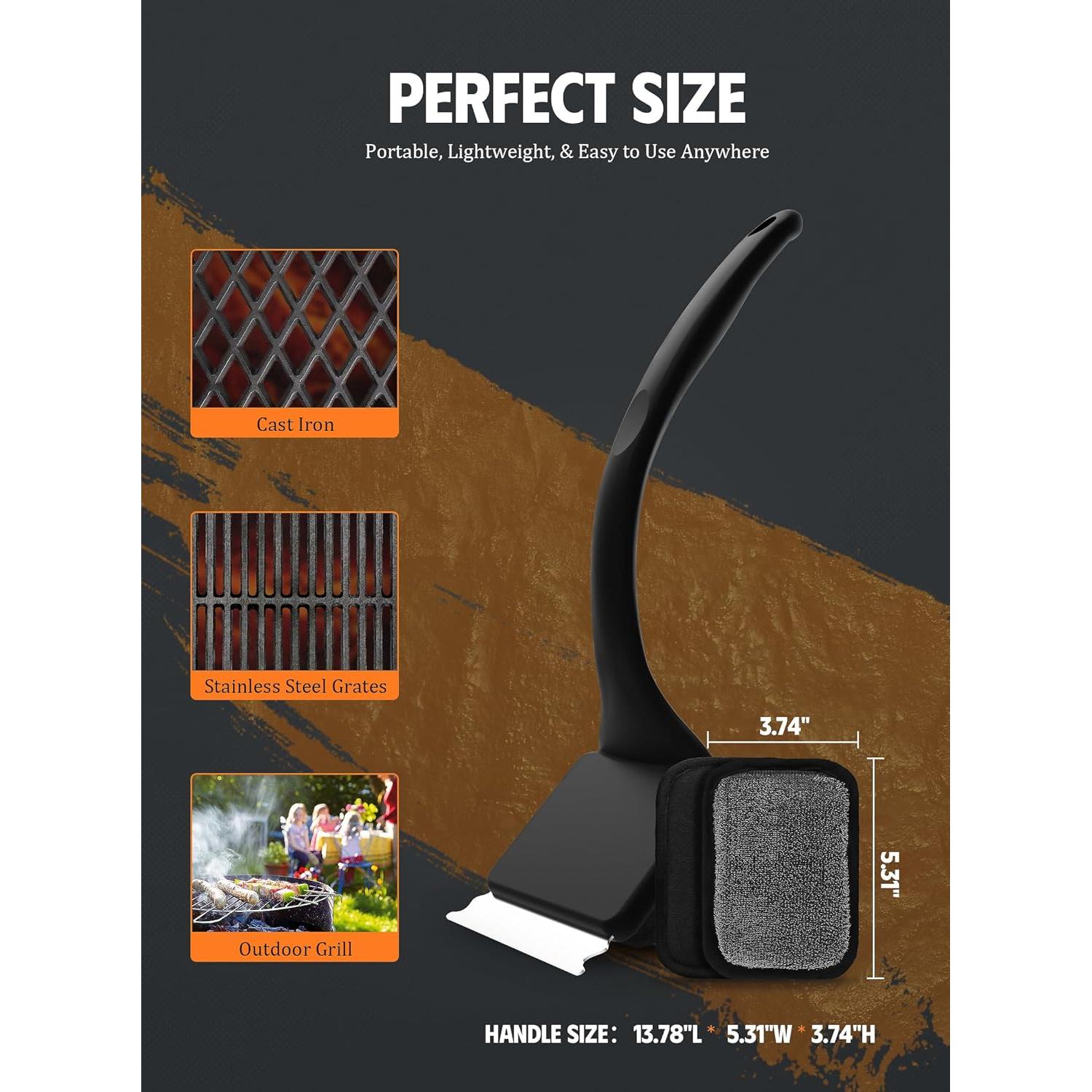 Cepillo Limpiador de Parrilla MEKER con 5 Repuestos