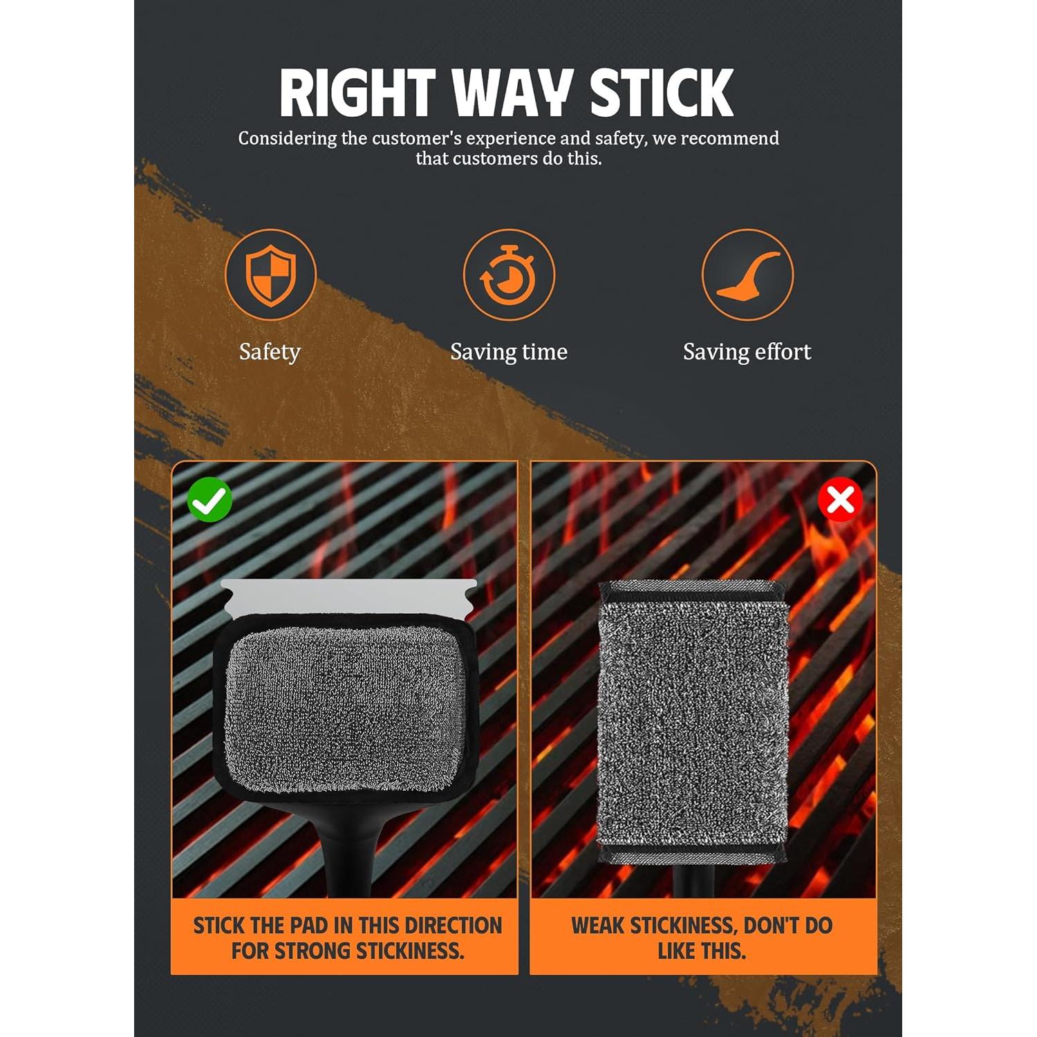 Cepillo Limpiador de Parrilla MEKER con 5 Repuestos