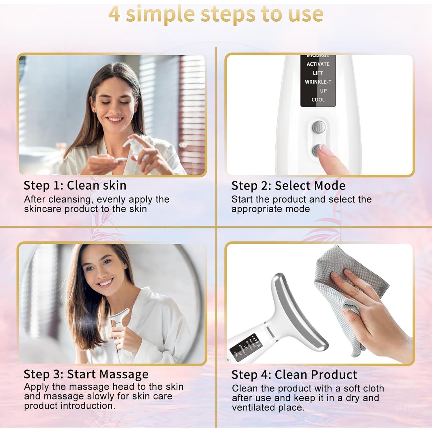 Masajeador Facial Li-Tek T-TPML-100 Luz Roja y Azul