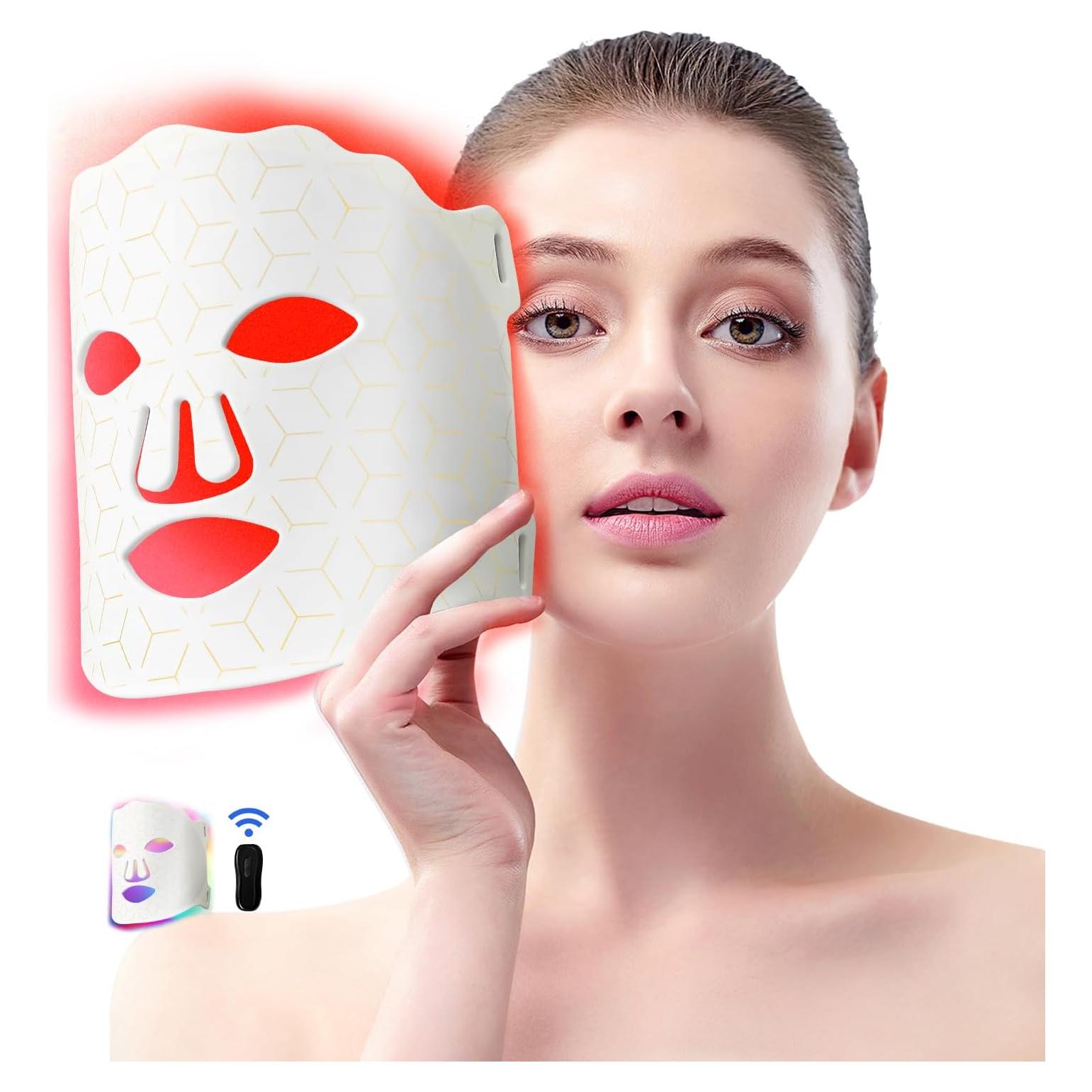 Máscara Facial LED Duevie Terapia Luz Roja 7 Colores Antienvejecimiento