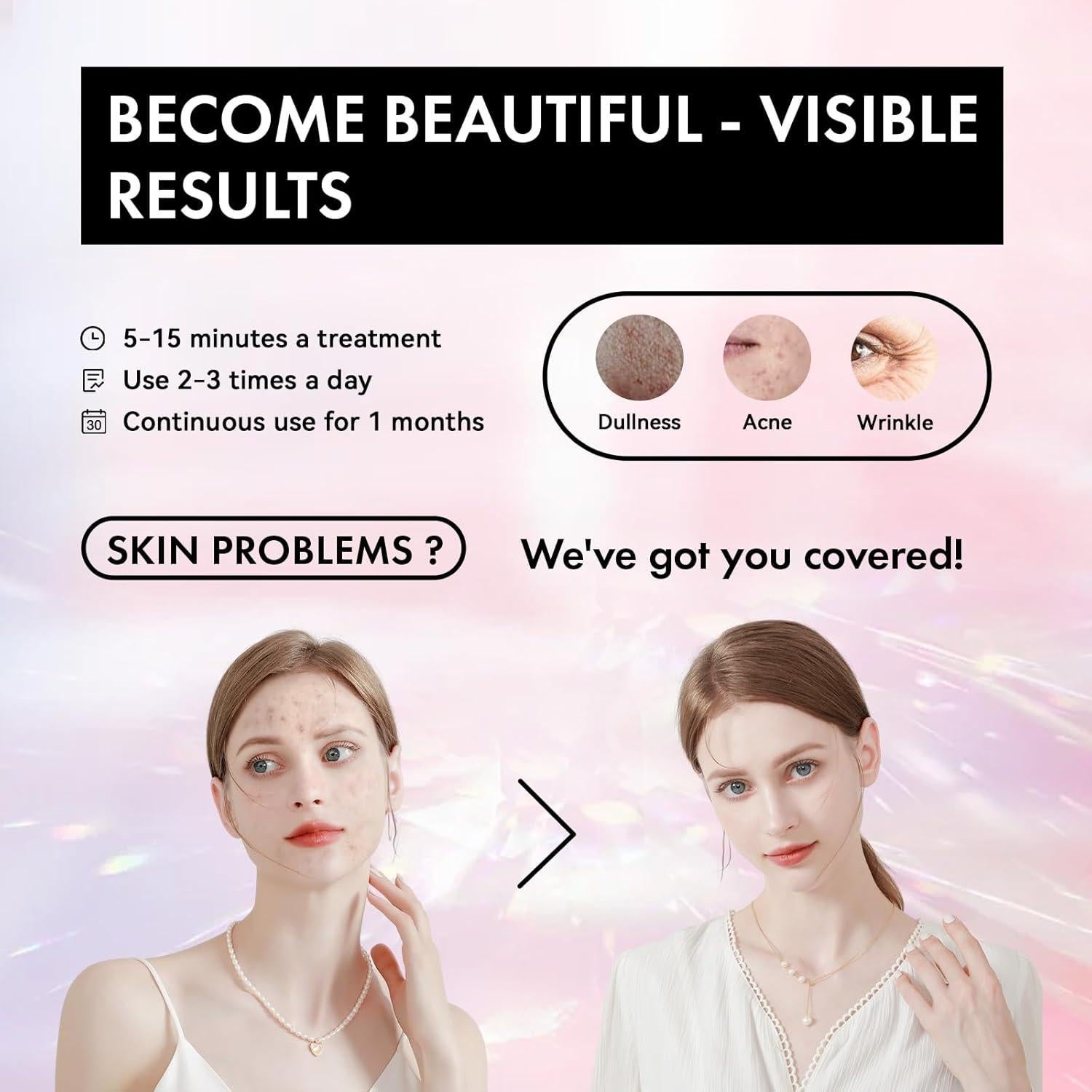 Máscara Facial LED Duevie Terapia Luz Roja 7 Colores Antienvejecimiento