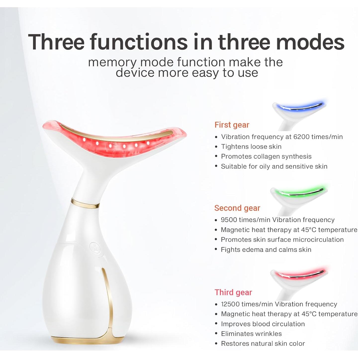 Masajeador Facial Ms.W Luz Roja y Vibración para Piel
