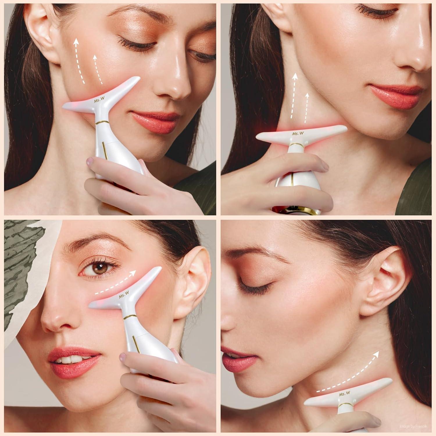 Masajeador Facial Ms.W Luz Roja y Vibración para Piel