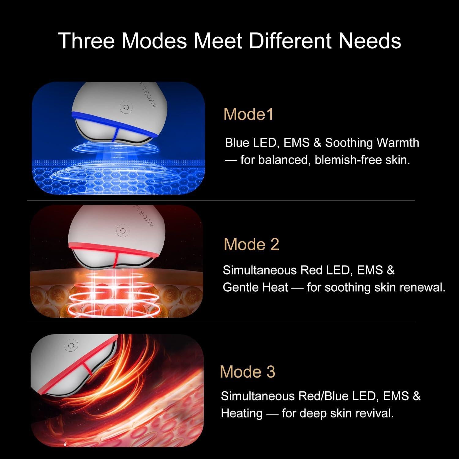 Dispositivo Facial Gua Sha Avorla con Calor y LED 9.4cm