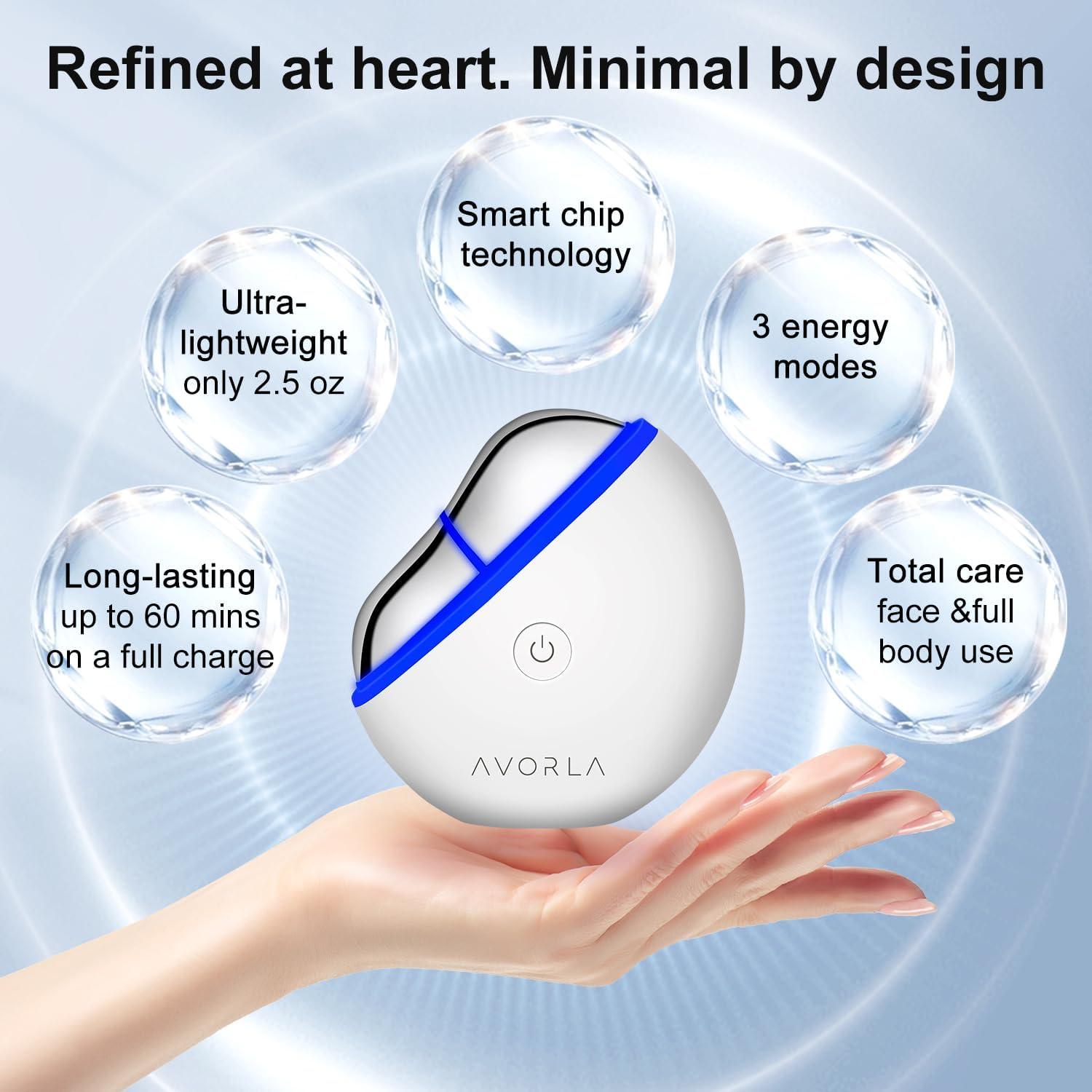 Dispositivo Facial Gua Sha Avorla con Calor y LED 9.4cm