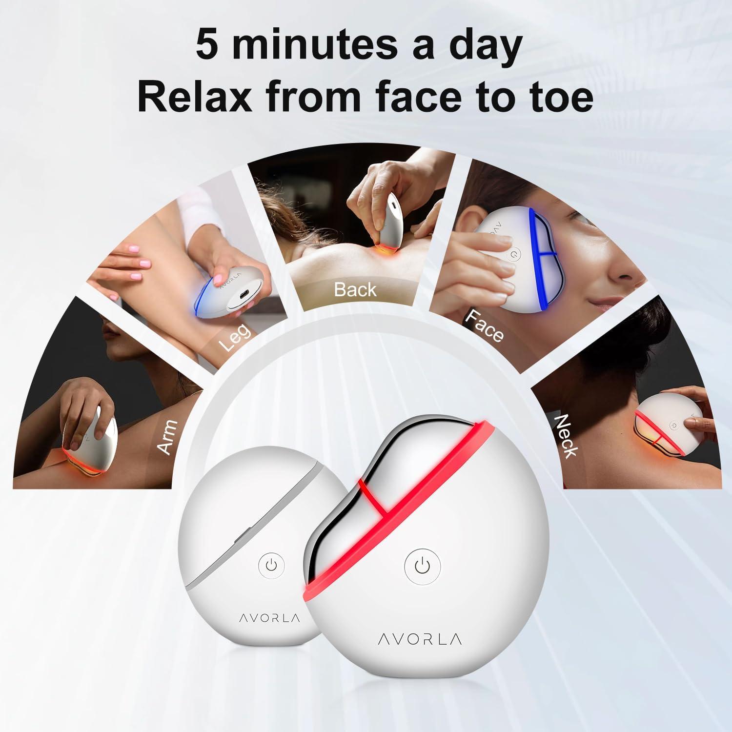 Dispositivo Facial Gua Sha Avorla con Calor y LED 9.4cm