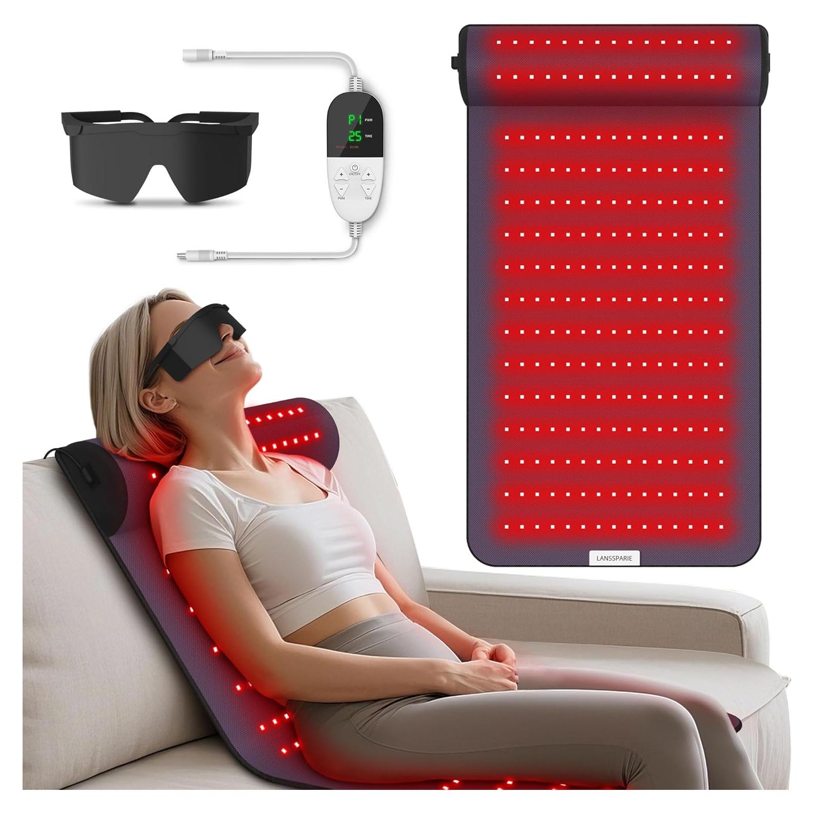 Alfombra de Terapia de Luz Roja LANSSPARIE 90x48cm con Soporte