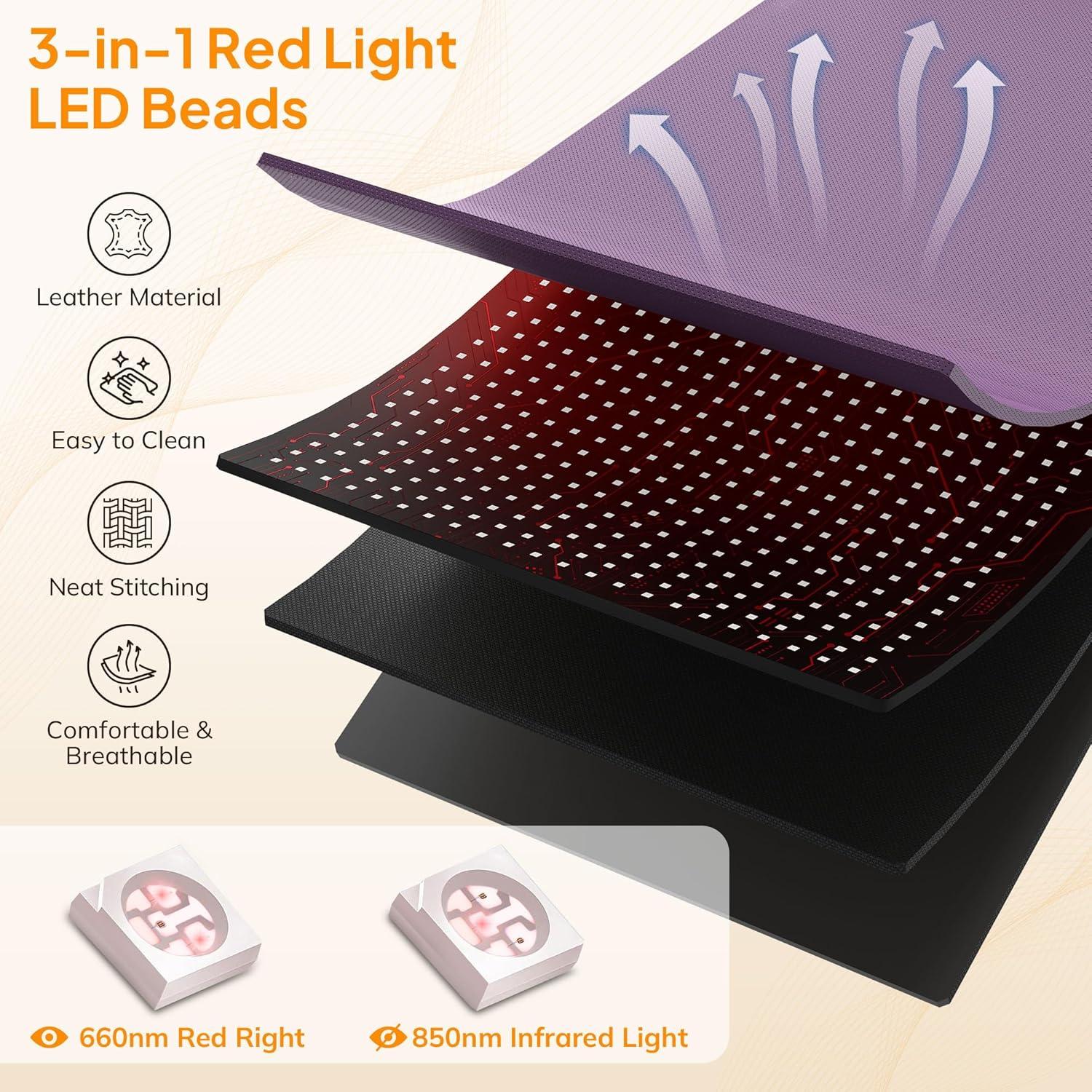 Alfombra de Terapia de Luz Roja LANSSPARIE 90x48cm con Soporte