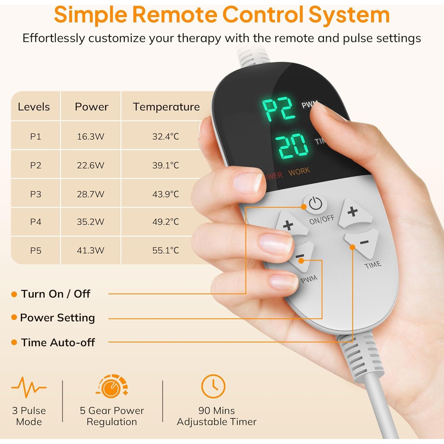 Alfombra de Terapia de Luz Roja LANSSPARIE 90x48cm con Soporte
