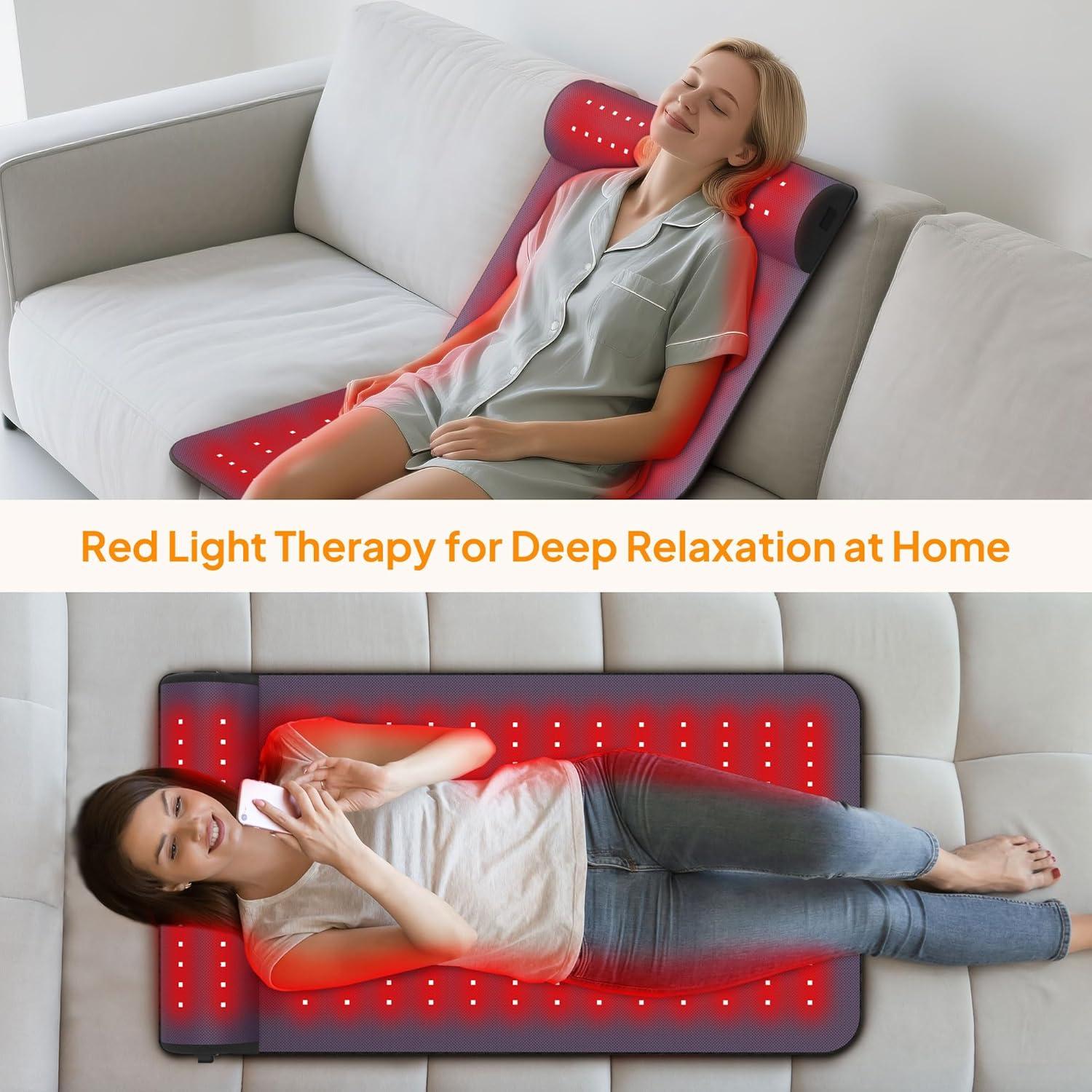 Alfombra de Terapia de Luz Roja LANSSPARIE 90x48cm con Soporte