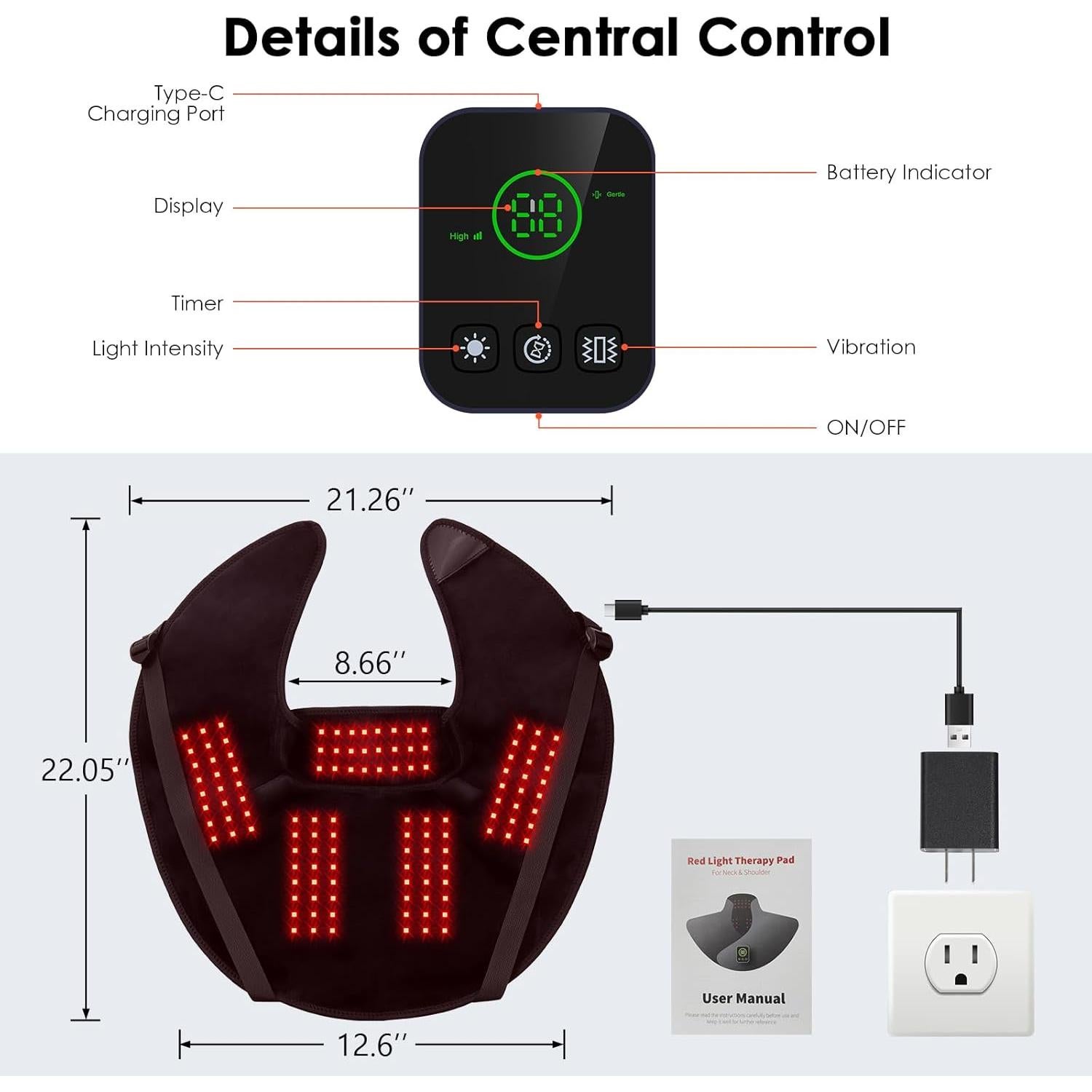 Terapia de Luz Roja LAFCARE RT002 para Cuello y Hombros