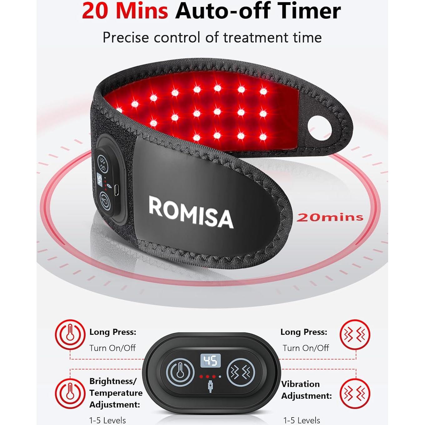 Terapia de Luz Roja ROMISA para Muñeca y Mano 660nm 850nm