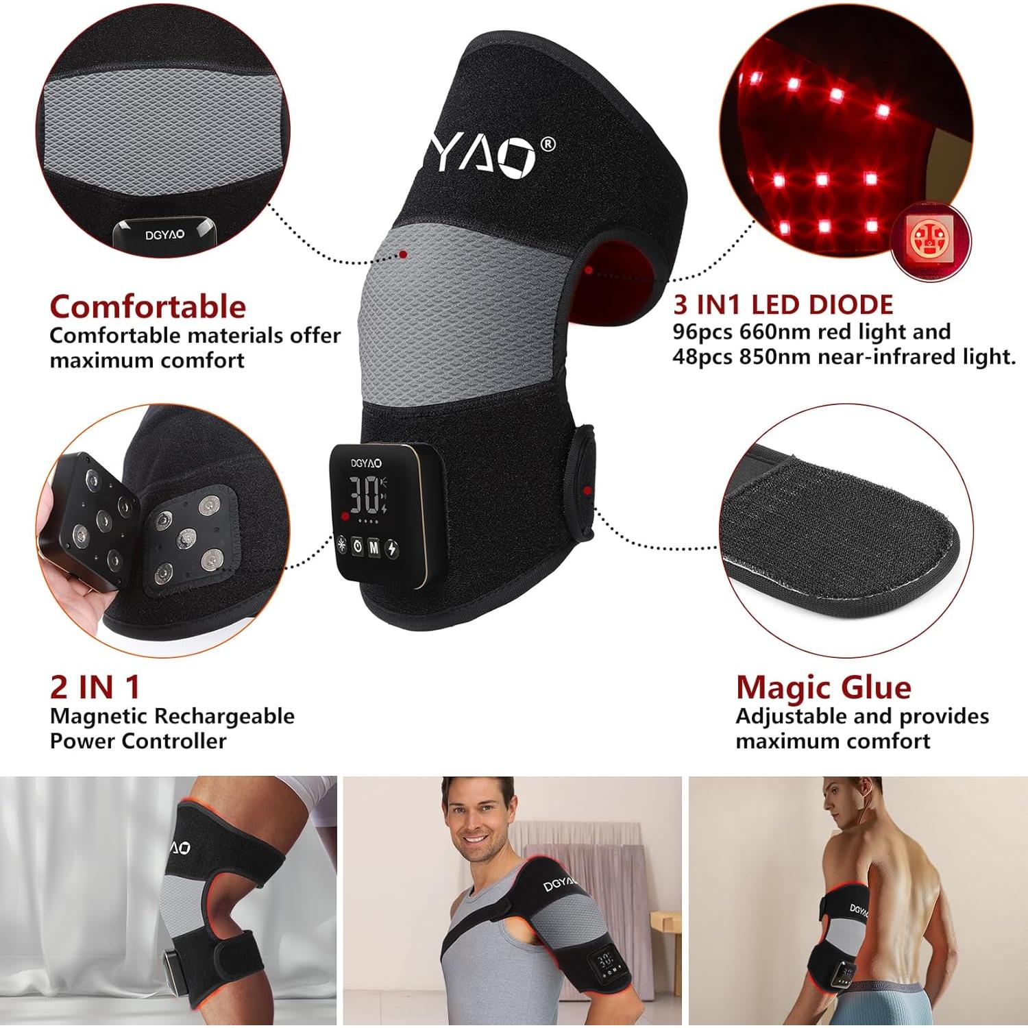 Terapia de Luz Roja Inalámbrica DGQY para Rodilla 660nm 850nm
