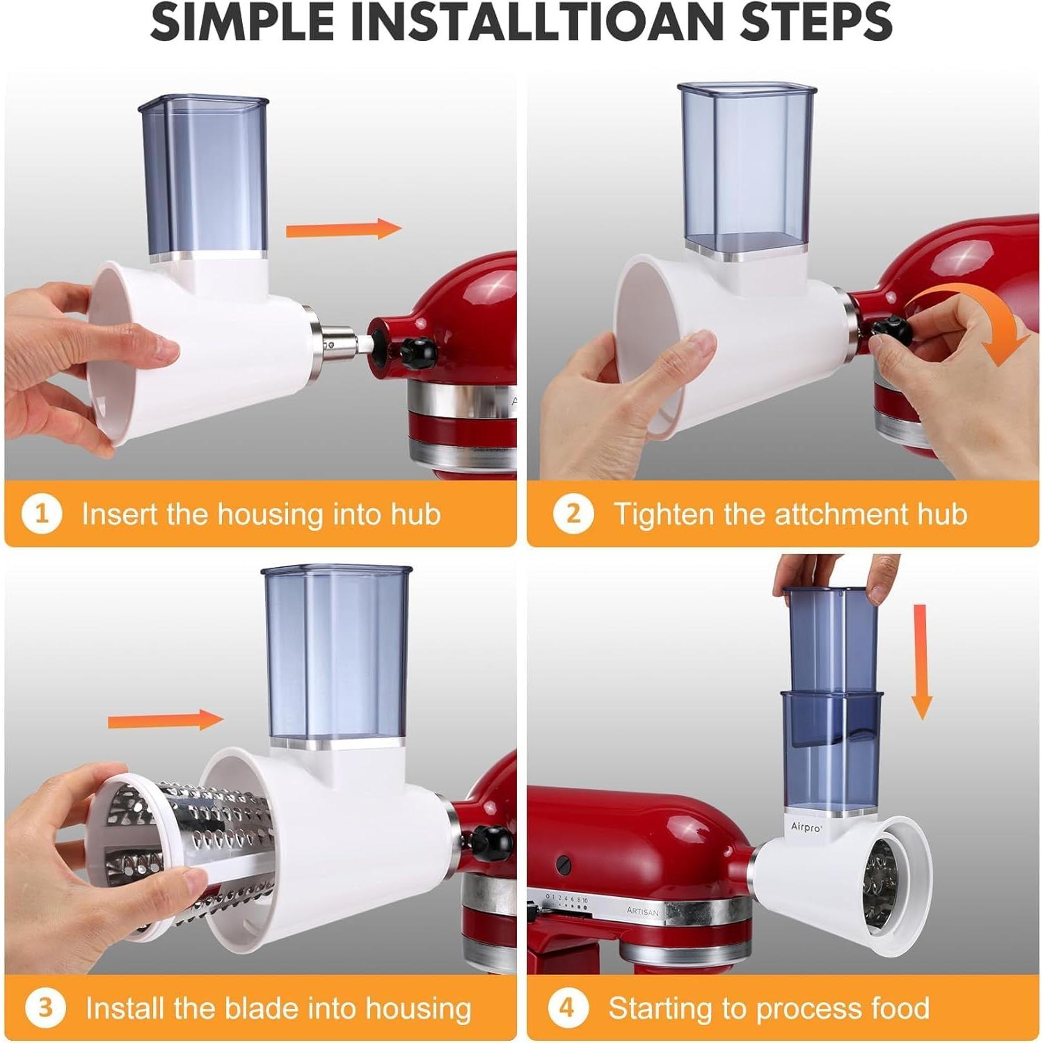 Rallador para Mezclador Kitchenaid Airpro, Acero Inoxidable