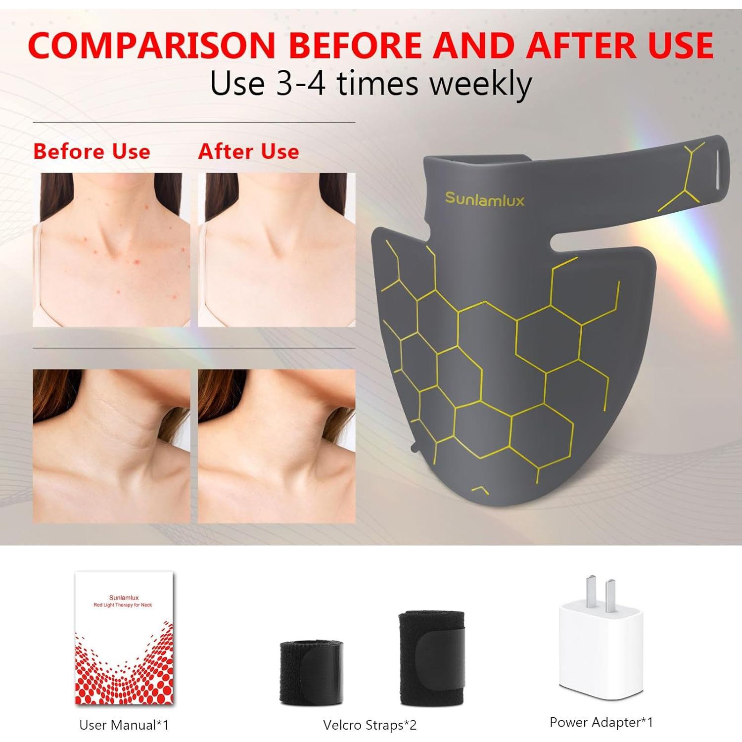 Terapia de Luz Roja Portátil Sunlamlux 660nm 850nm para Cara y Cuello