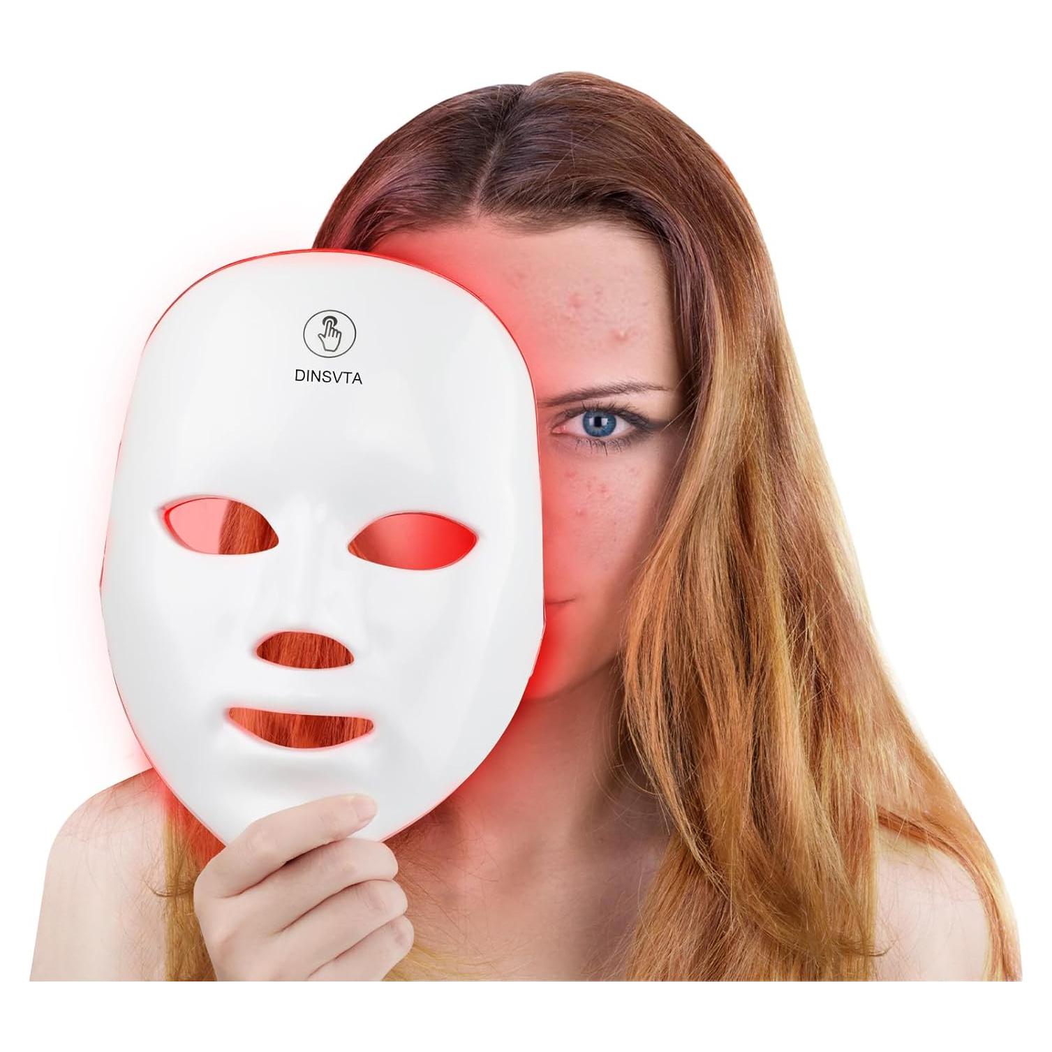 Máscara de Terapia de Luz LED 7 Colores Recargable para Piel