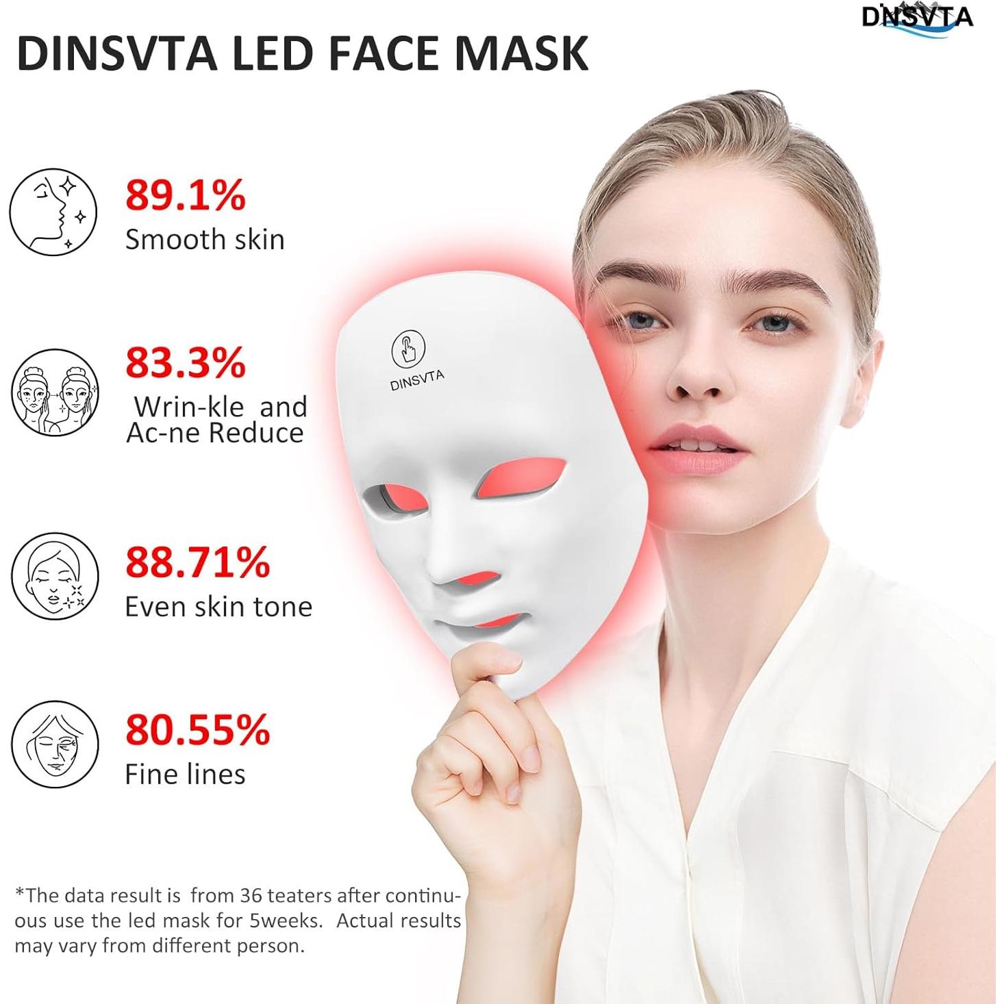 Máscara de Terapia de Luz LED 7 Colores Recargable para Piel