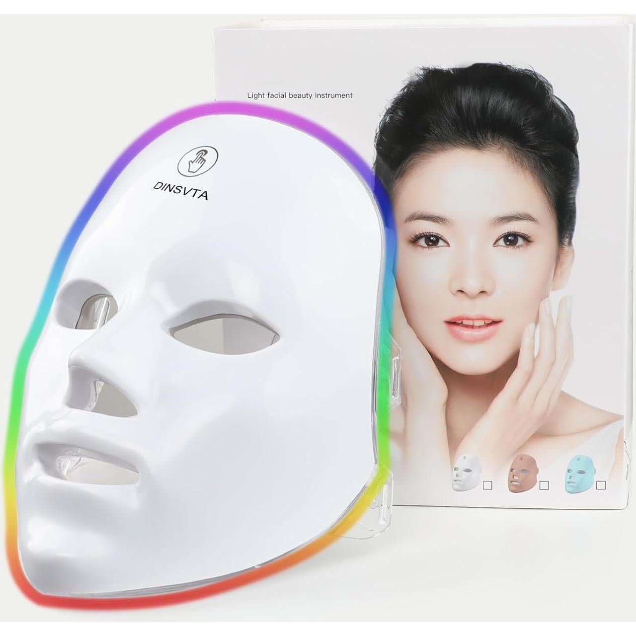 Máscara de Terapia de Luz LED 7 Colores Recargable para Piel