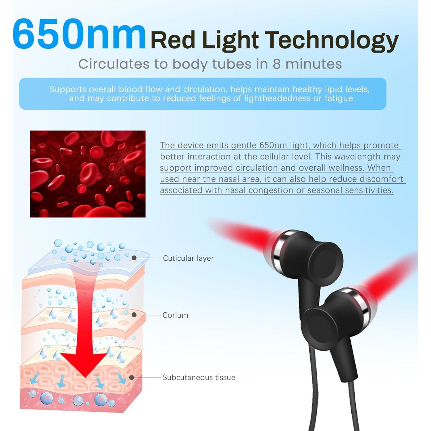 Dispositivo Terapia Luz Roja 650nm TEE-TEA Nariz y Oído