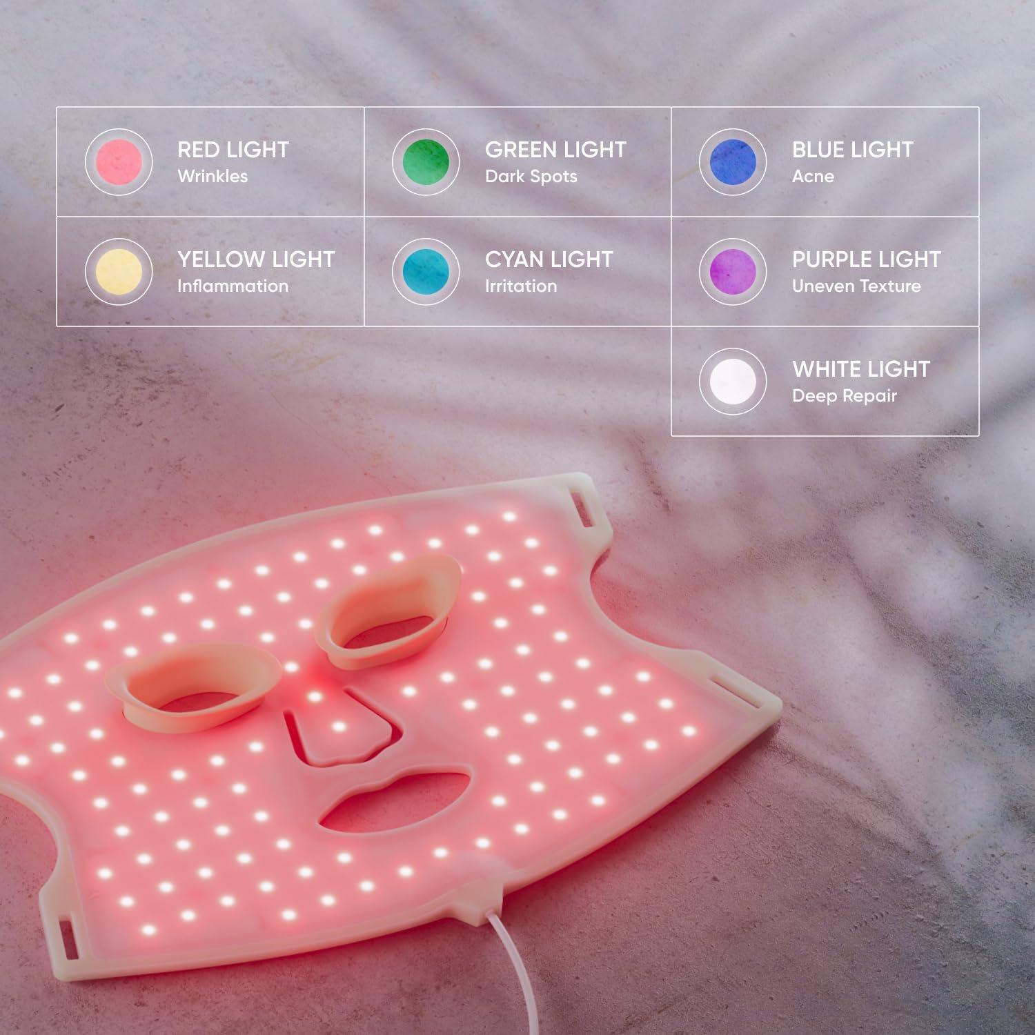 Nanoleaf FDA-Cleared LED Face Mask with 7 Light Therapy Modes - Professional Red, Blue & NIR Light Treatment Device for Wrinkles, Acne & Skin Rejuvenation - 432 LEDs, Rechargeable