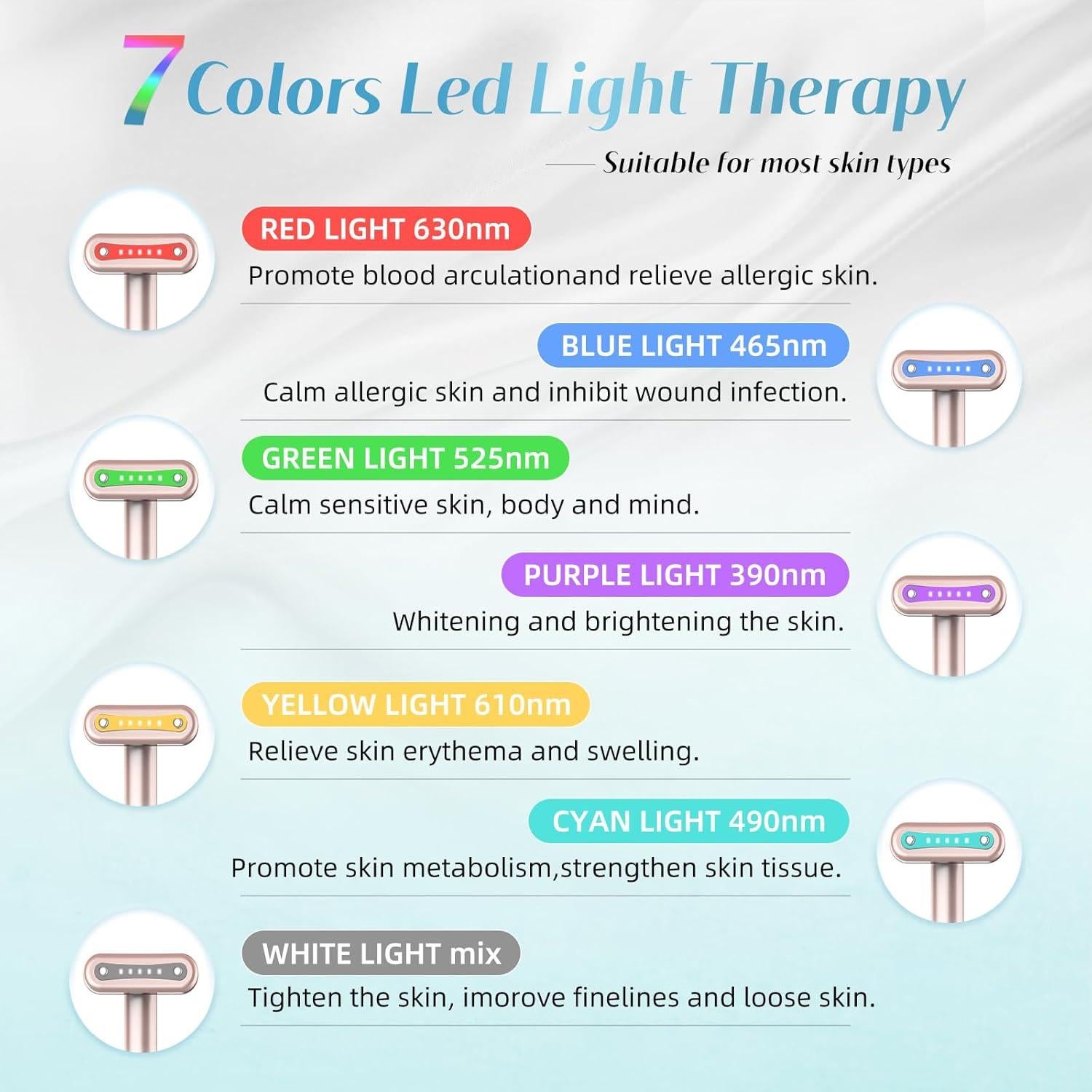 Varita de Terapia Facial LED 7 Colores Shenzhen 20.6cm