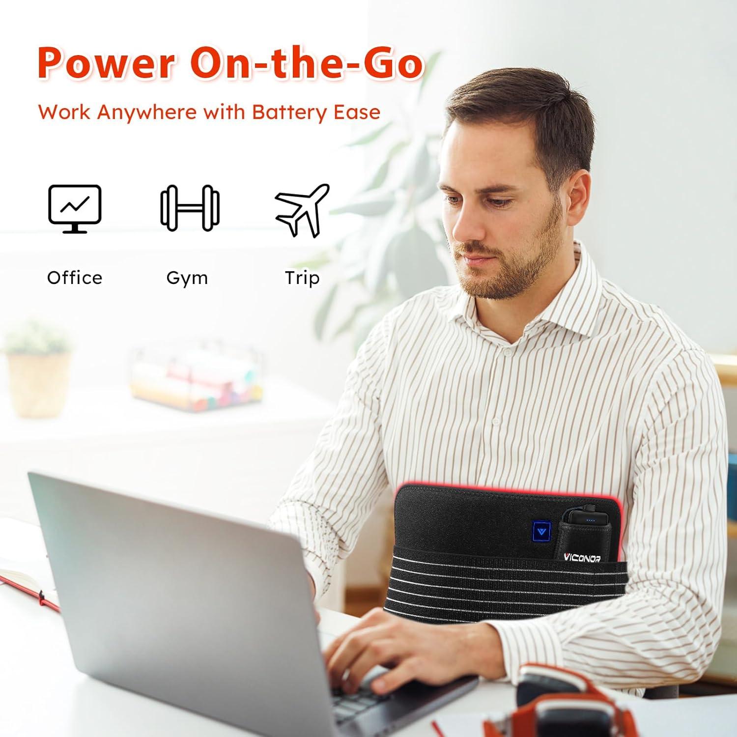 Cinturón de Luz Roja Viconor Control APP Doble Potencia Grande