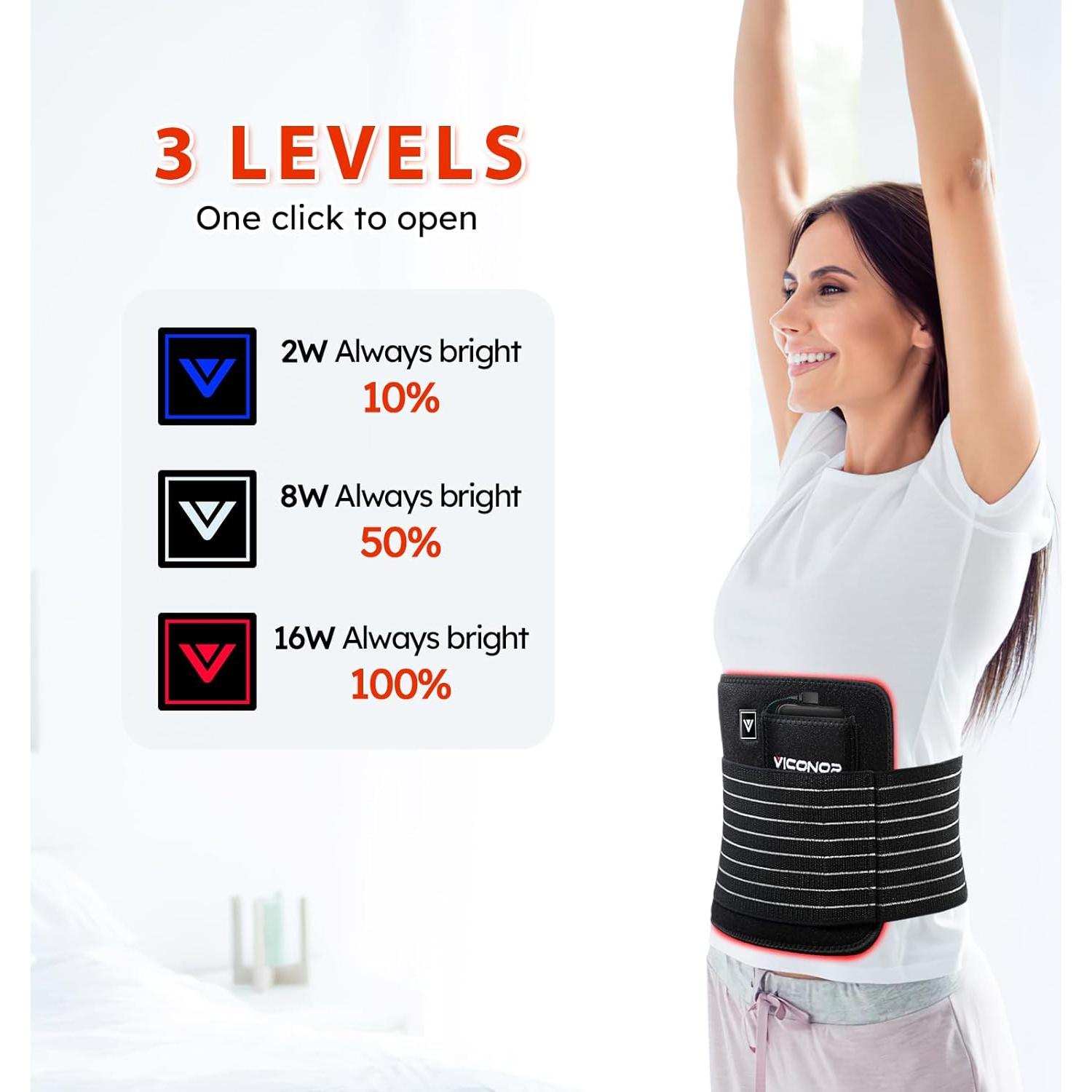 Cinturón de Luz Roja Viconor Control APP Doble Potencia Grande